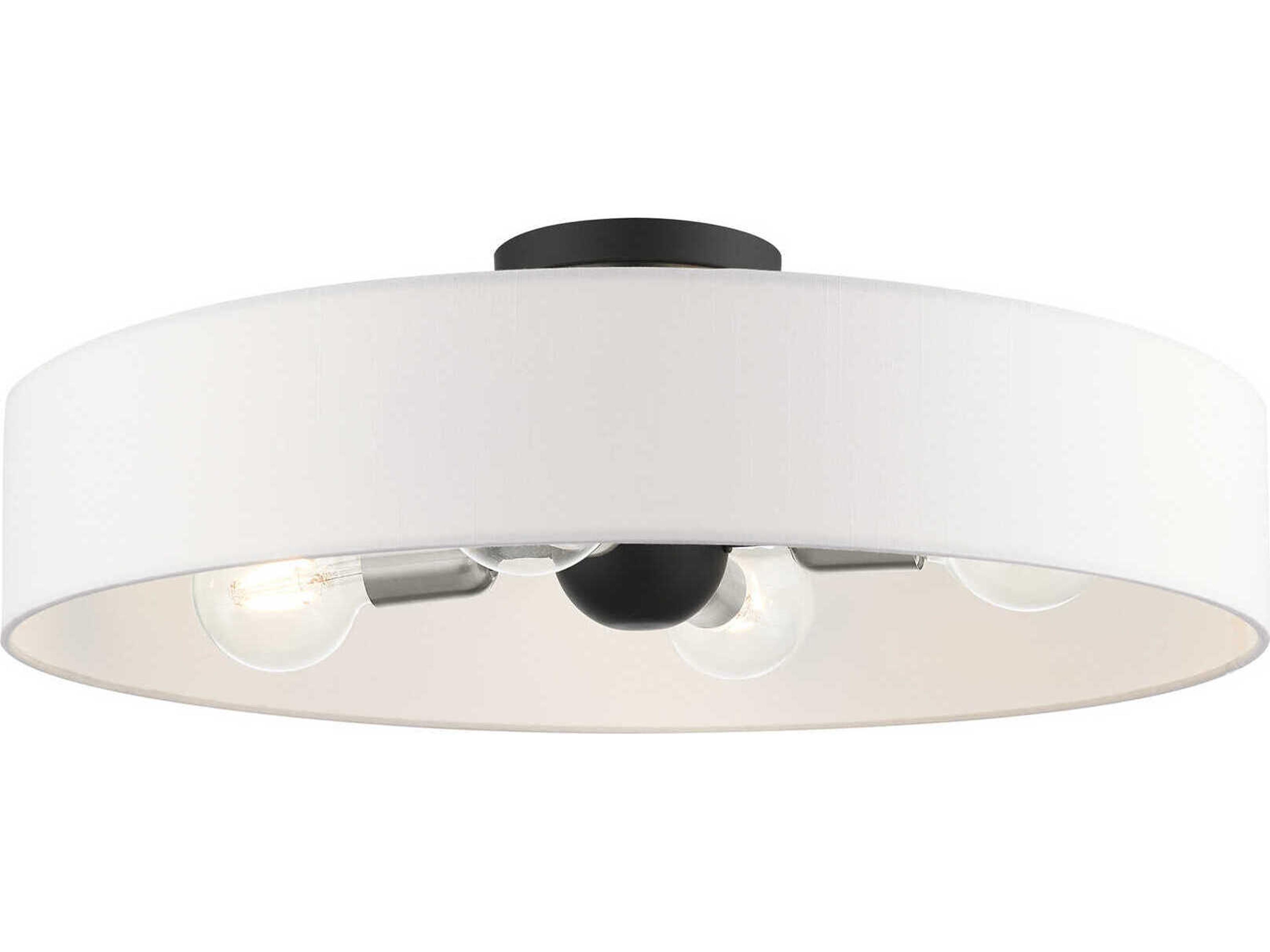 Venlo 4-Light Black Brushed Nickel Drum Geometric Semi Flush Mount