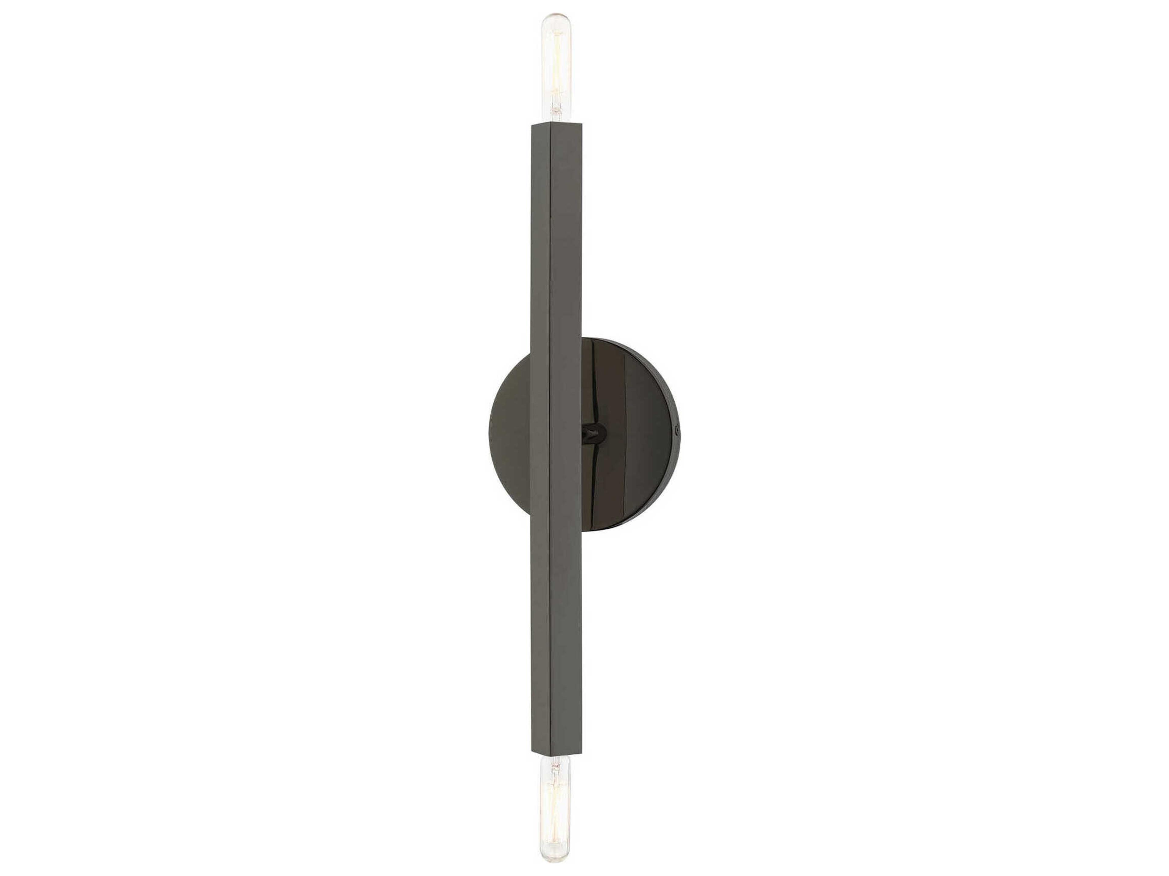 Livex Lighting Monaco 2-Light Black Chrome Wall Sconce