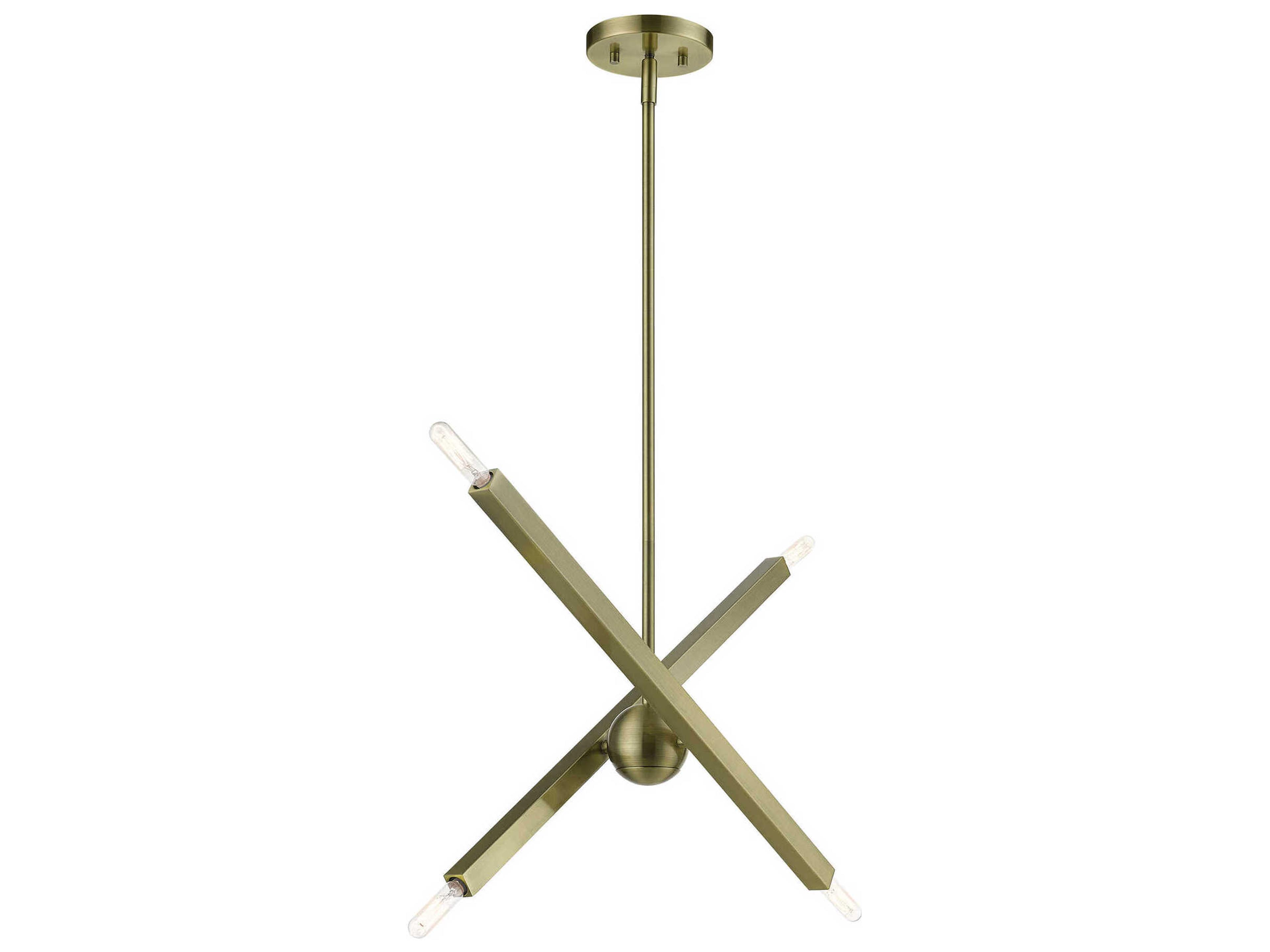 Livex Lighting Monaco 4-Light Antique Brass Candelabra Sputnik Chandelier