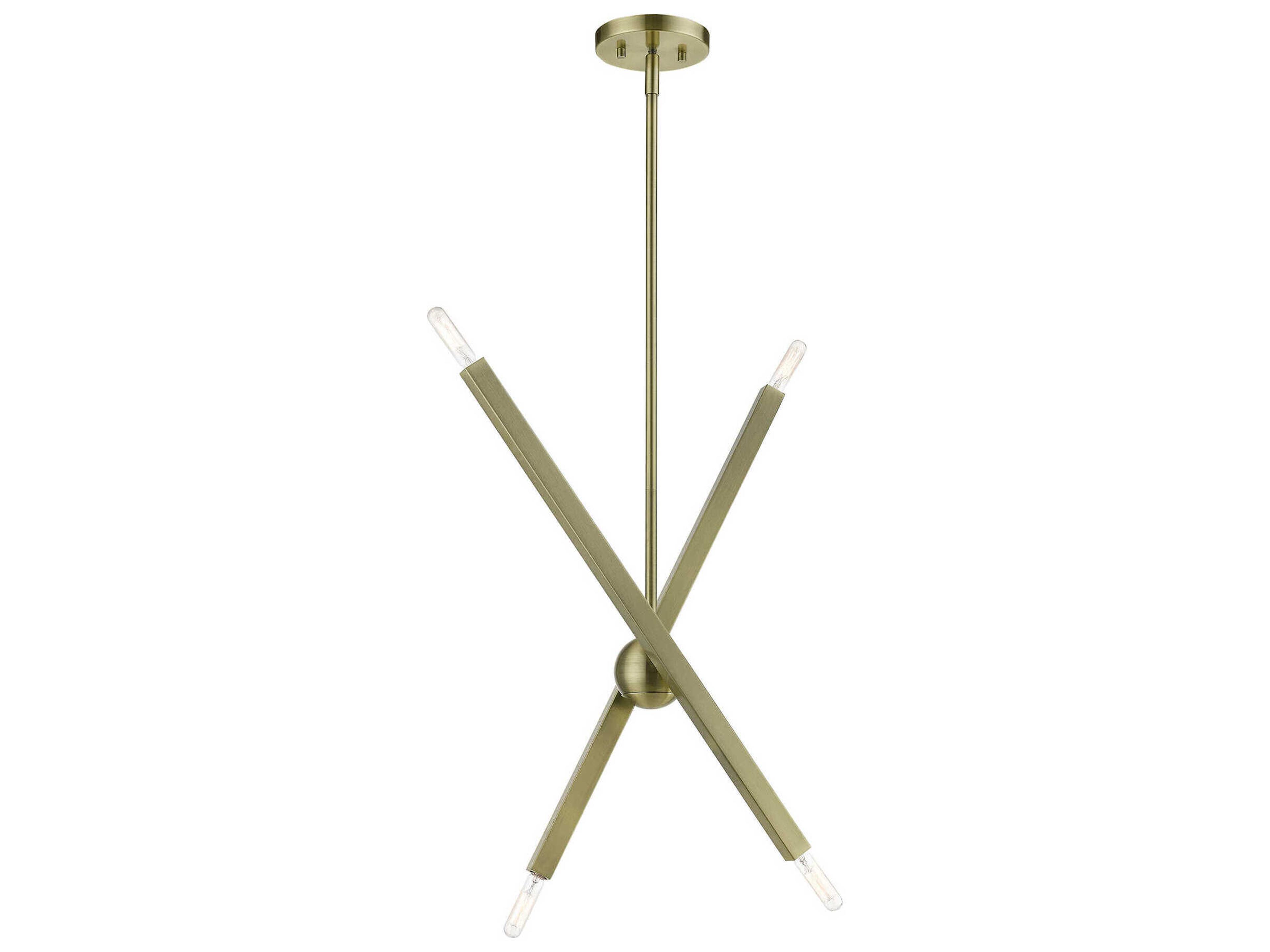 Livex Lighting Monaco 4-Light Antique Brass Candelabra Sputnik Chandelier