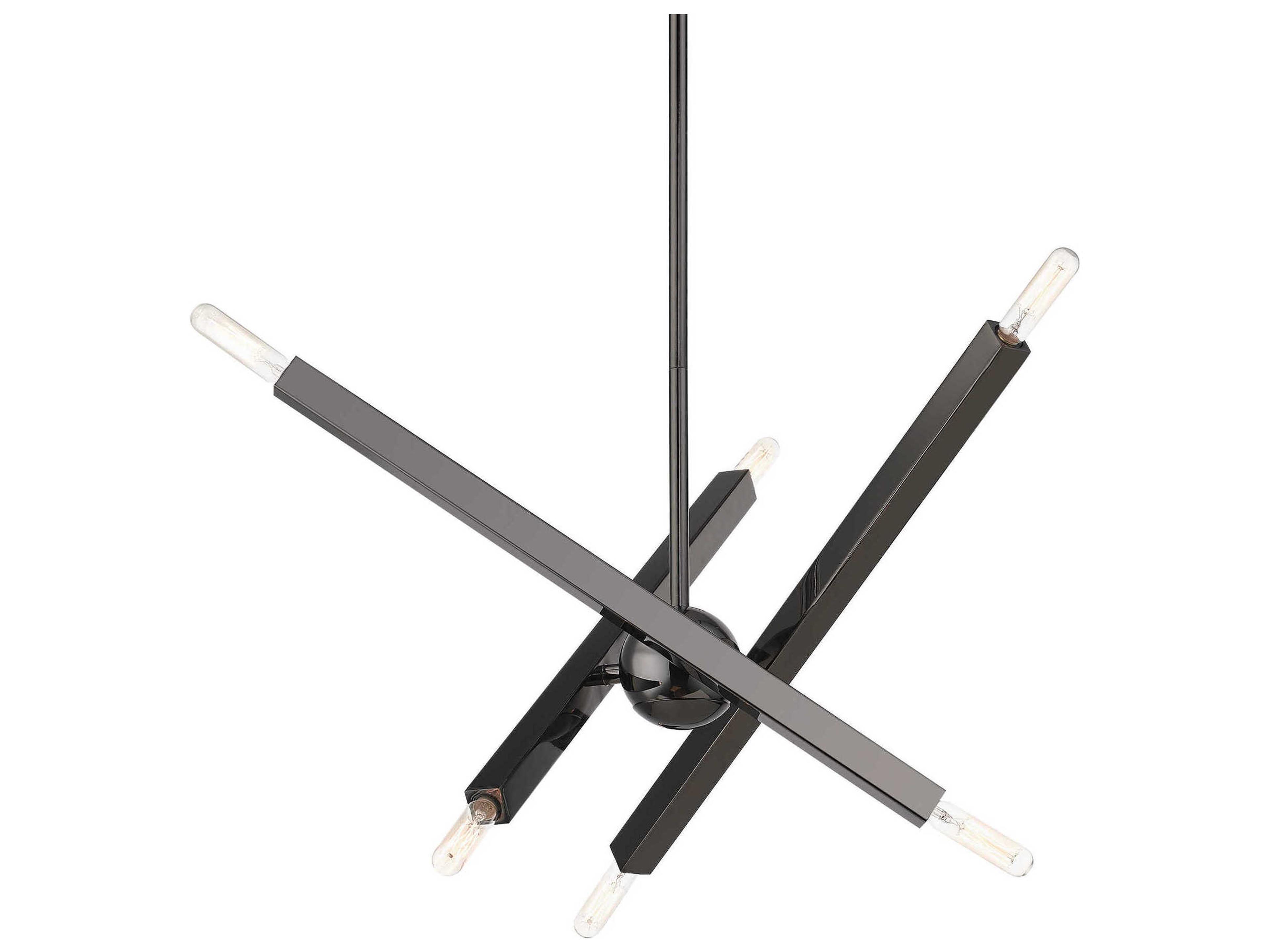 Livex Lighting Monaco 6-Light Black Chrome Candelabra Sputnik Chandelier