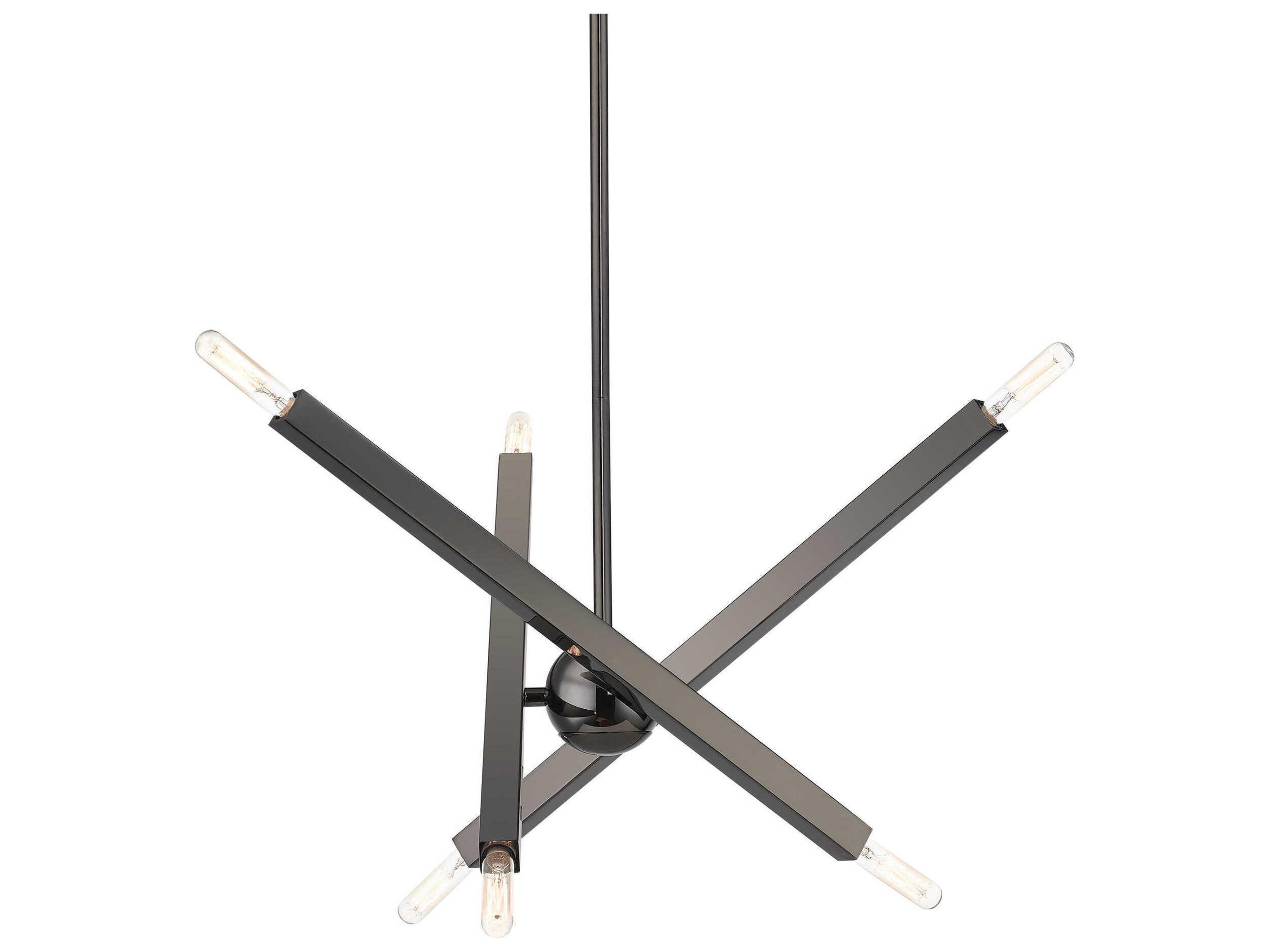 Livex Lighting Monaco 6-Light Black Chrome Candelabra Sputnik Chandelier