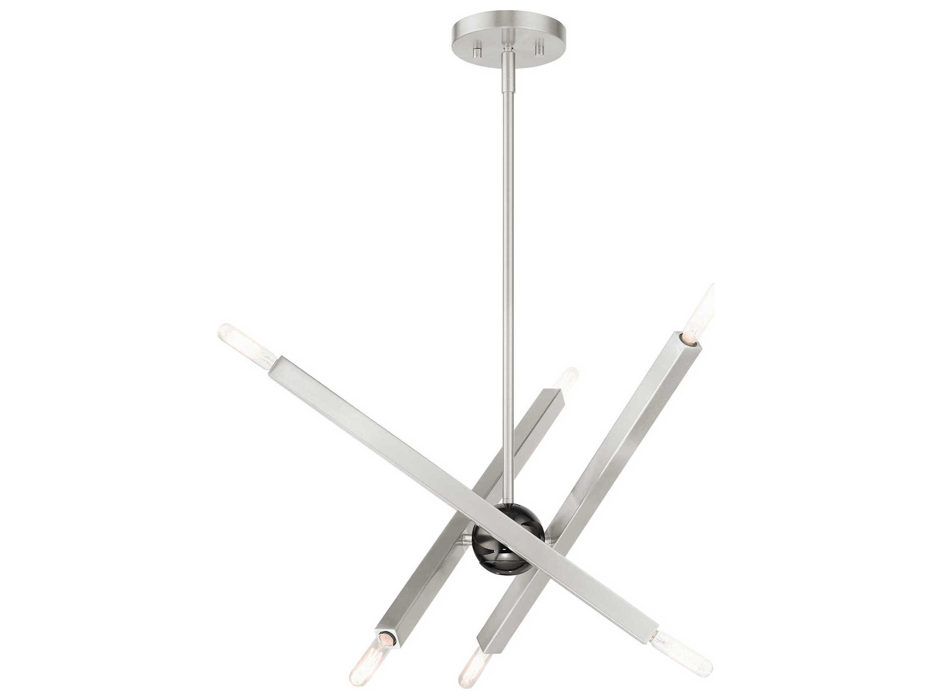 Monaco 6-Light Brushed Nickel Candelabra Sputnik Chandelier