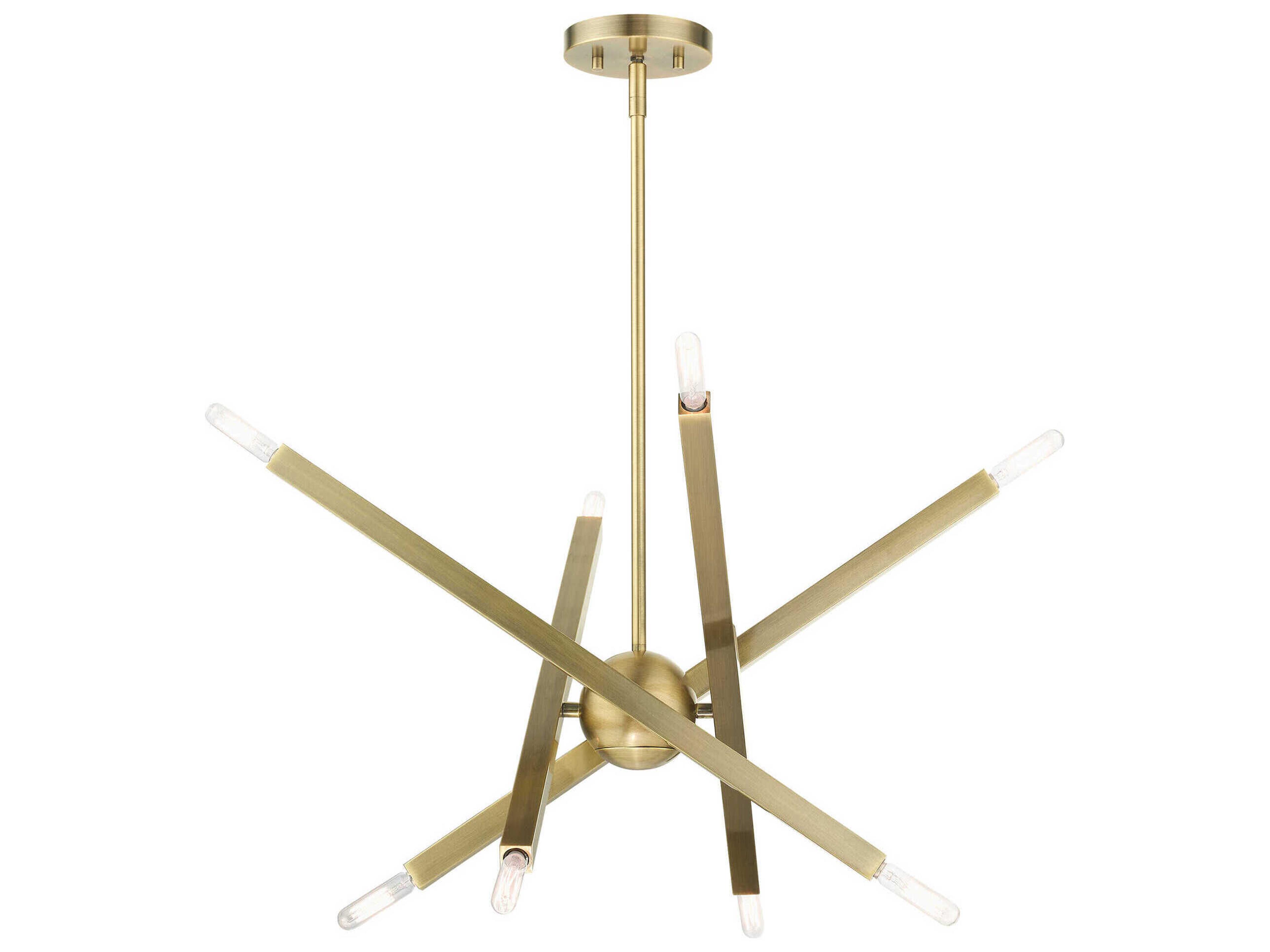 Monaco 8-Light Antique Brass Candelabra Sputnik Chandelier
