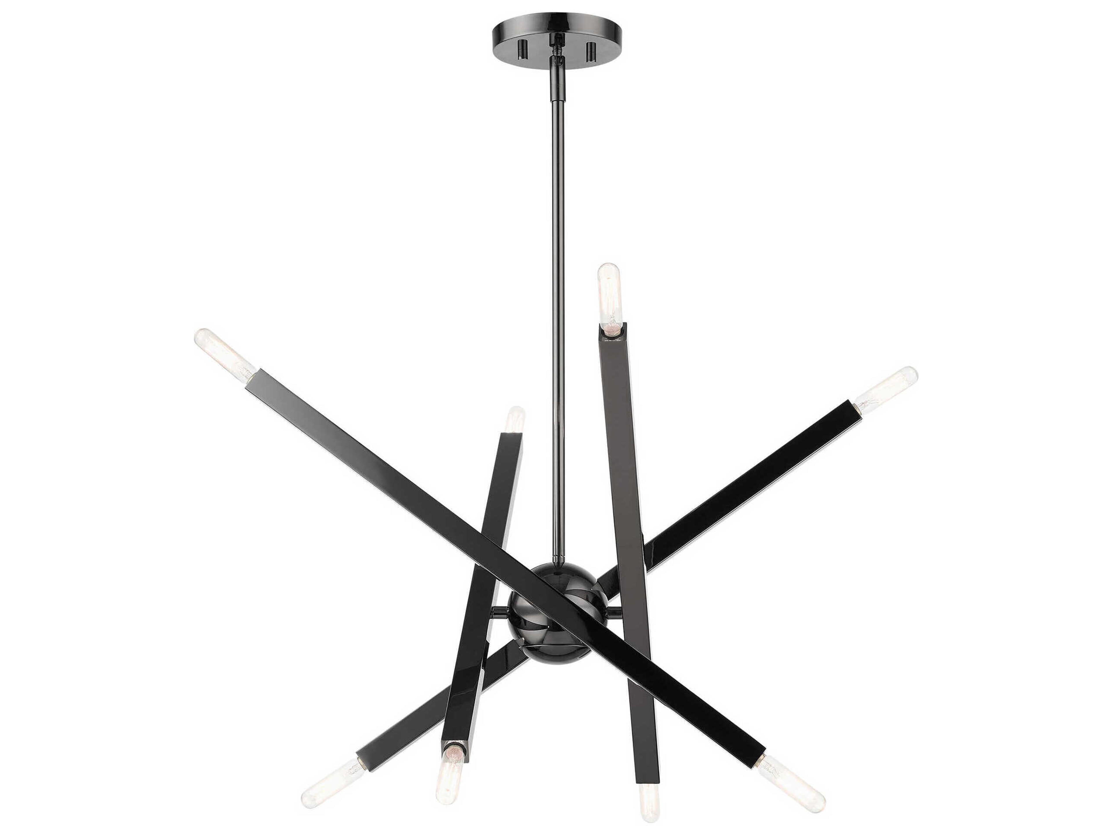 Monaco 8-Light Black Chrome Candelabra Sputnik Chandelier