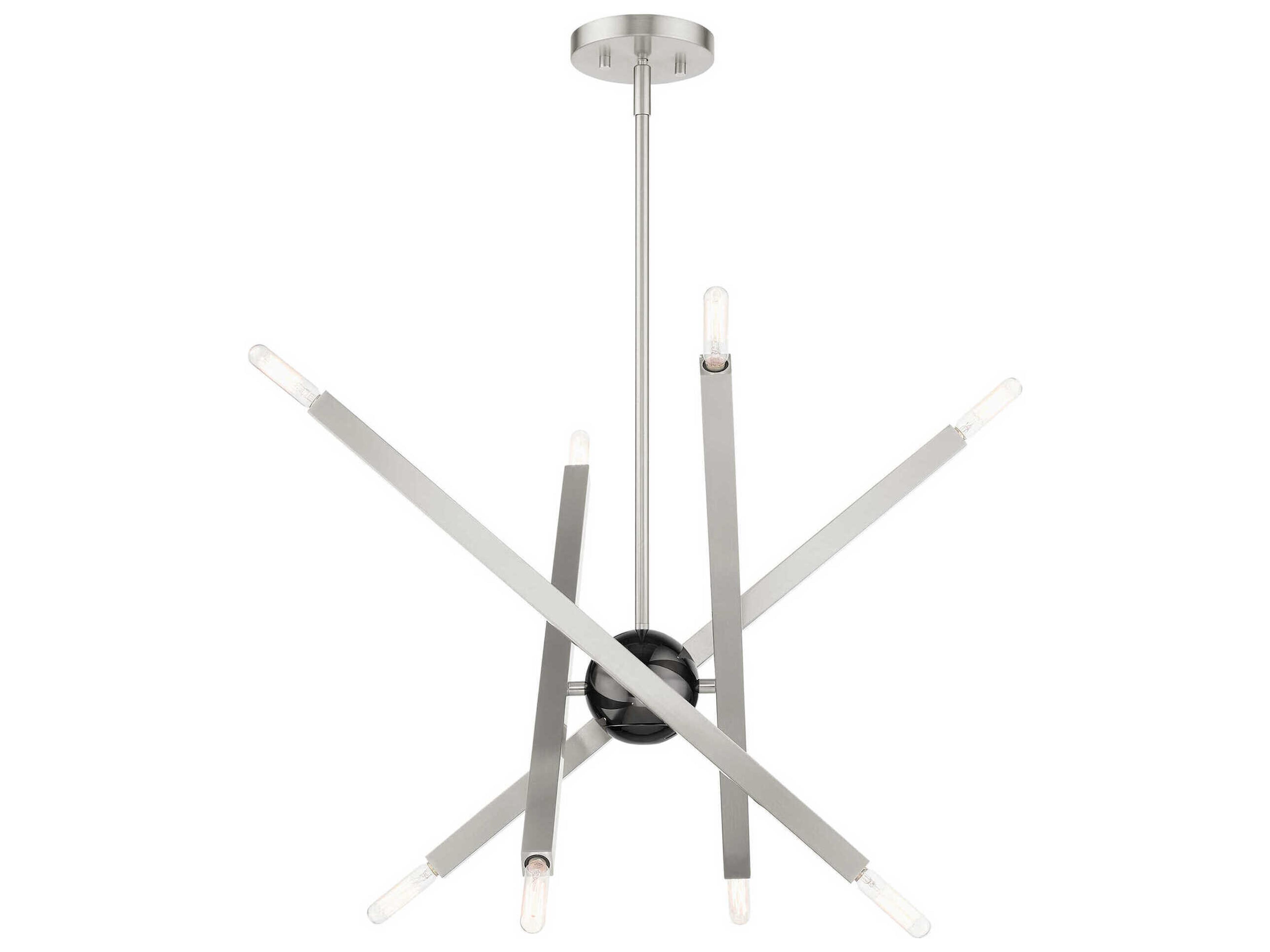 Monaco 8-Light Brushed Nickel Candelabra Sputnik Chandelier
