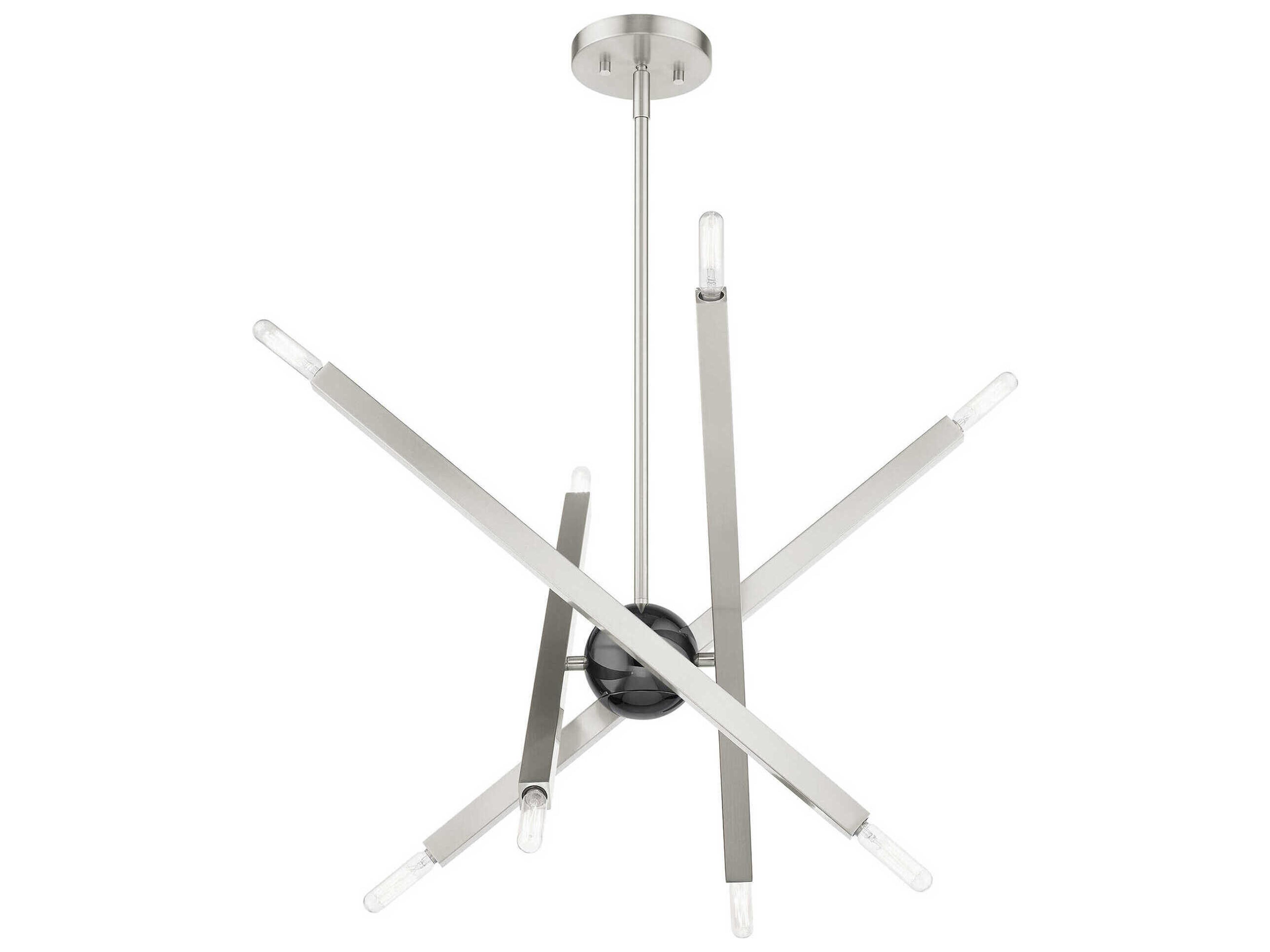 Livex Lighting Monaco 8-Light Brushed Nickel Candelabra Sputnik Chandelier