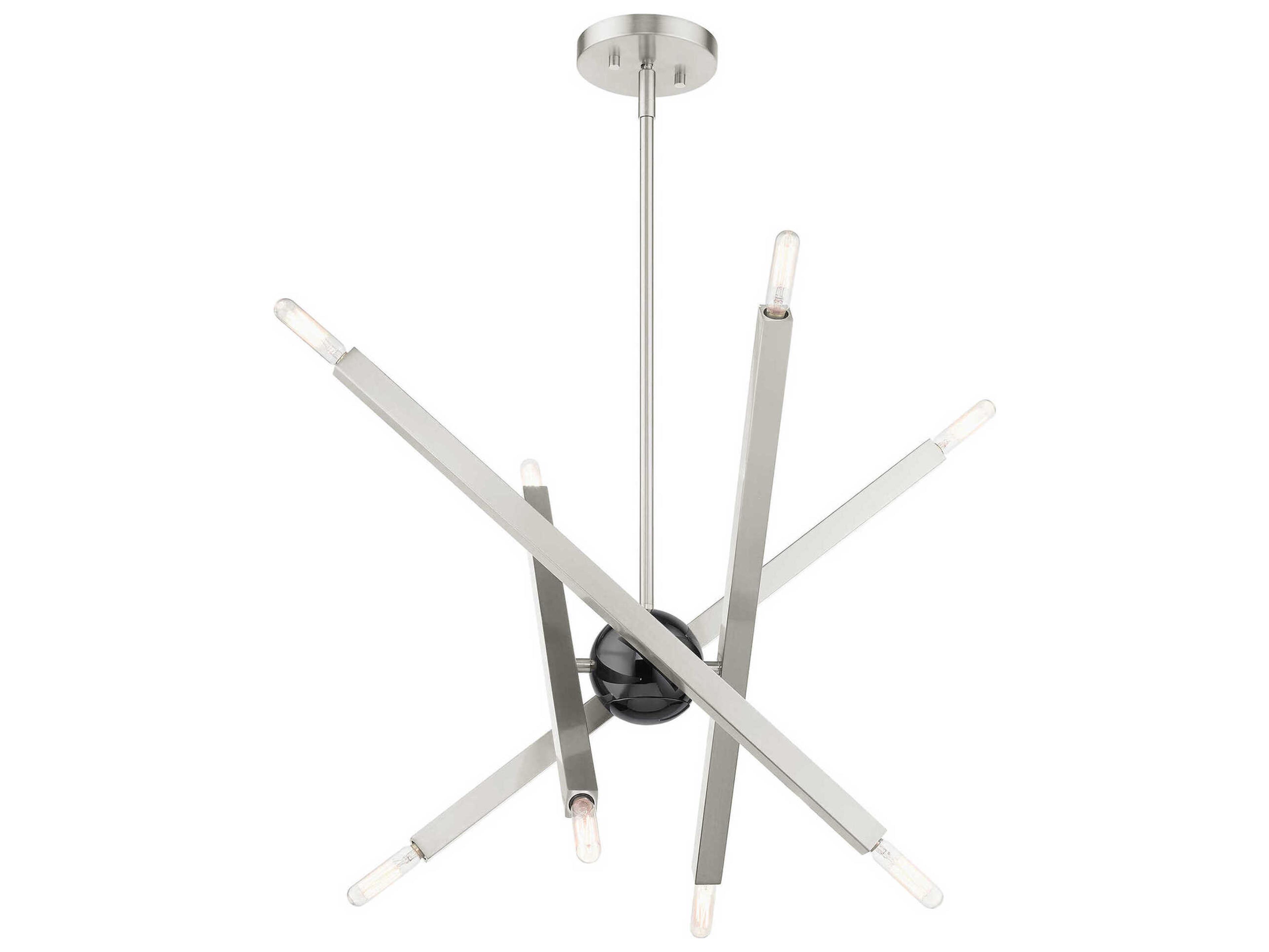 Livex Lighting Monaco 8-Light Brushed Nickel Candelabra Sputnik Chandelier