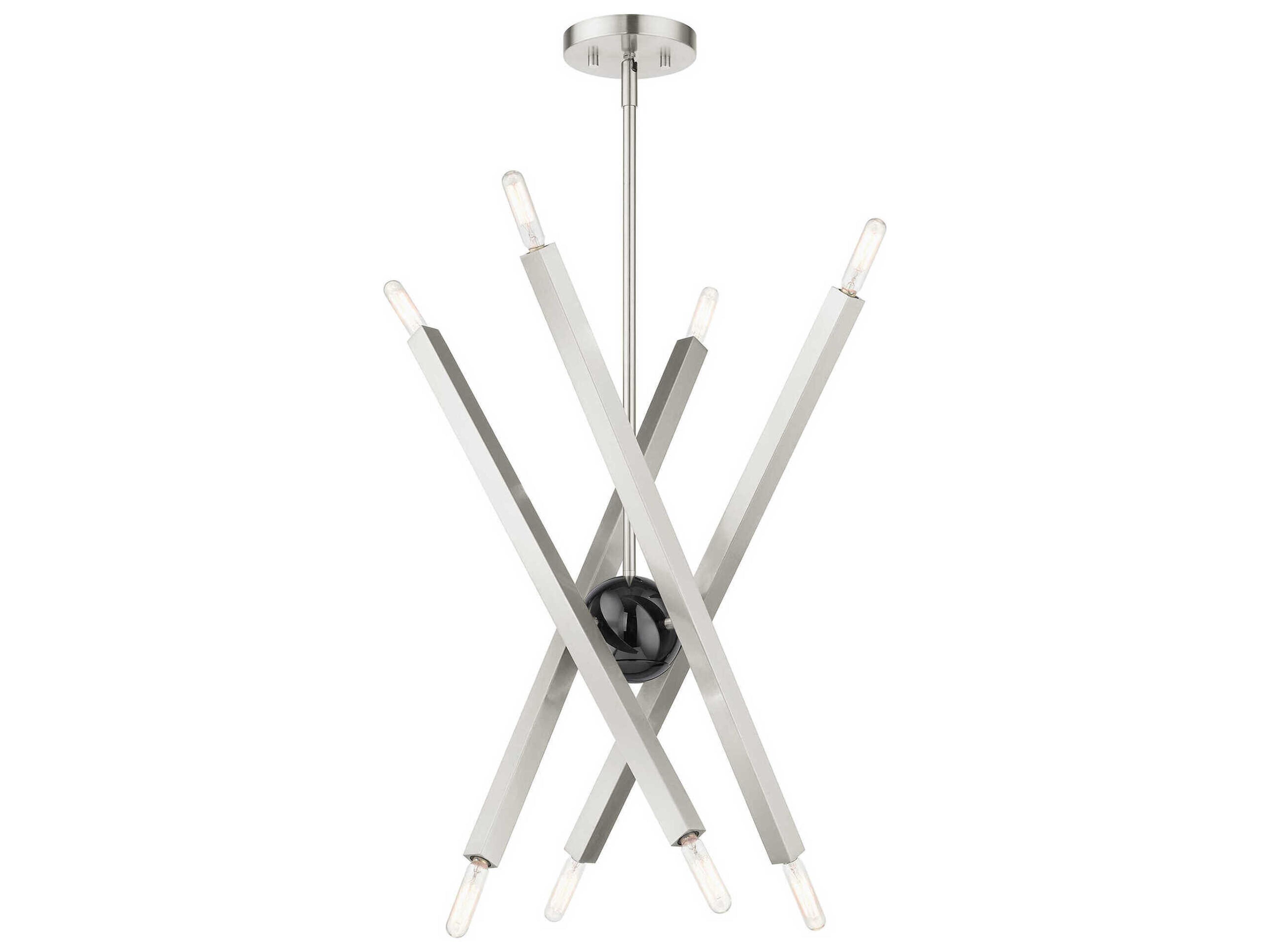 Livex Lighting Monaco 8-Light Brushed Nickel Candelabra Sputnik Chandelier