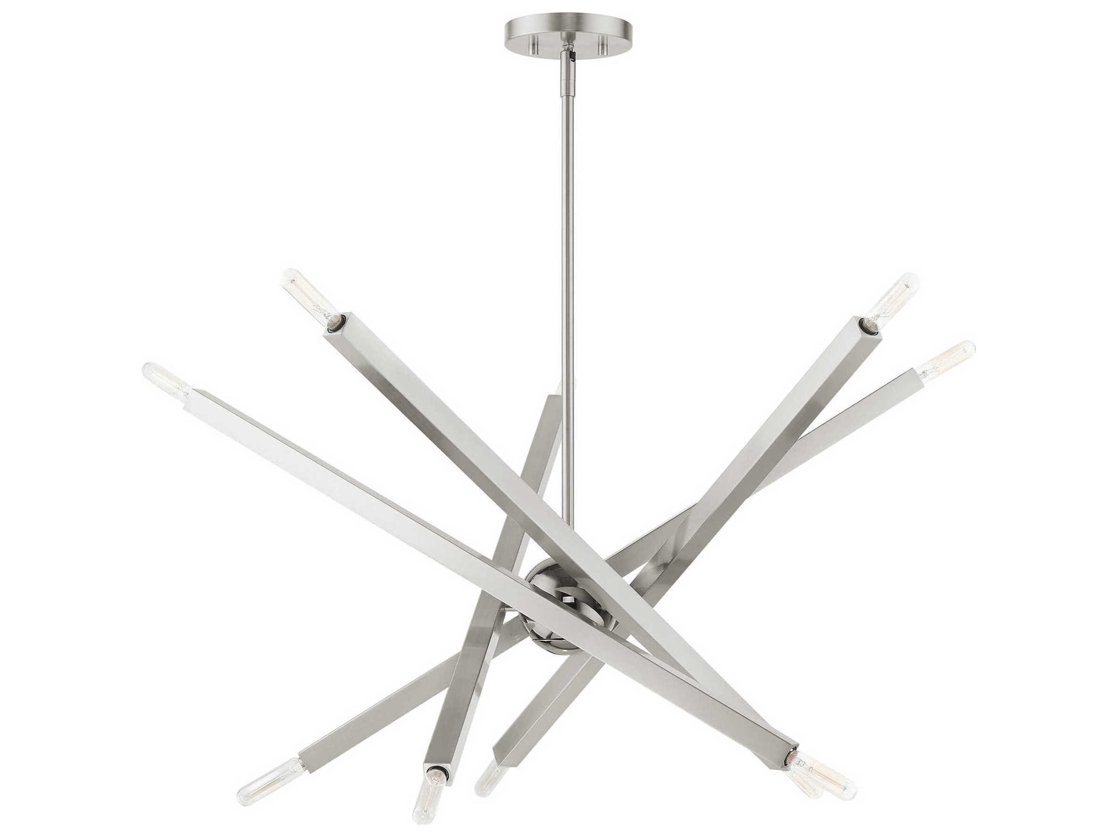 Livex Lighting Monaco 10-Light Brushed Nickel Candelabra Sputnik Chandelier