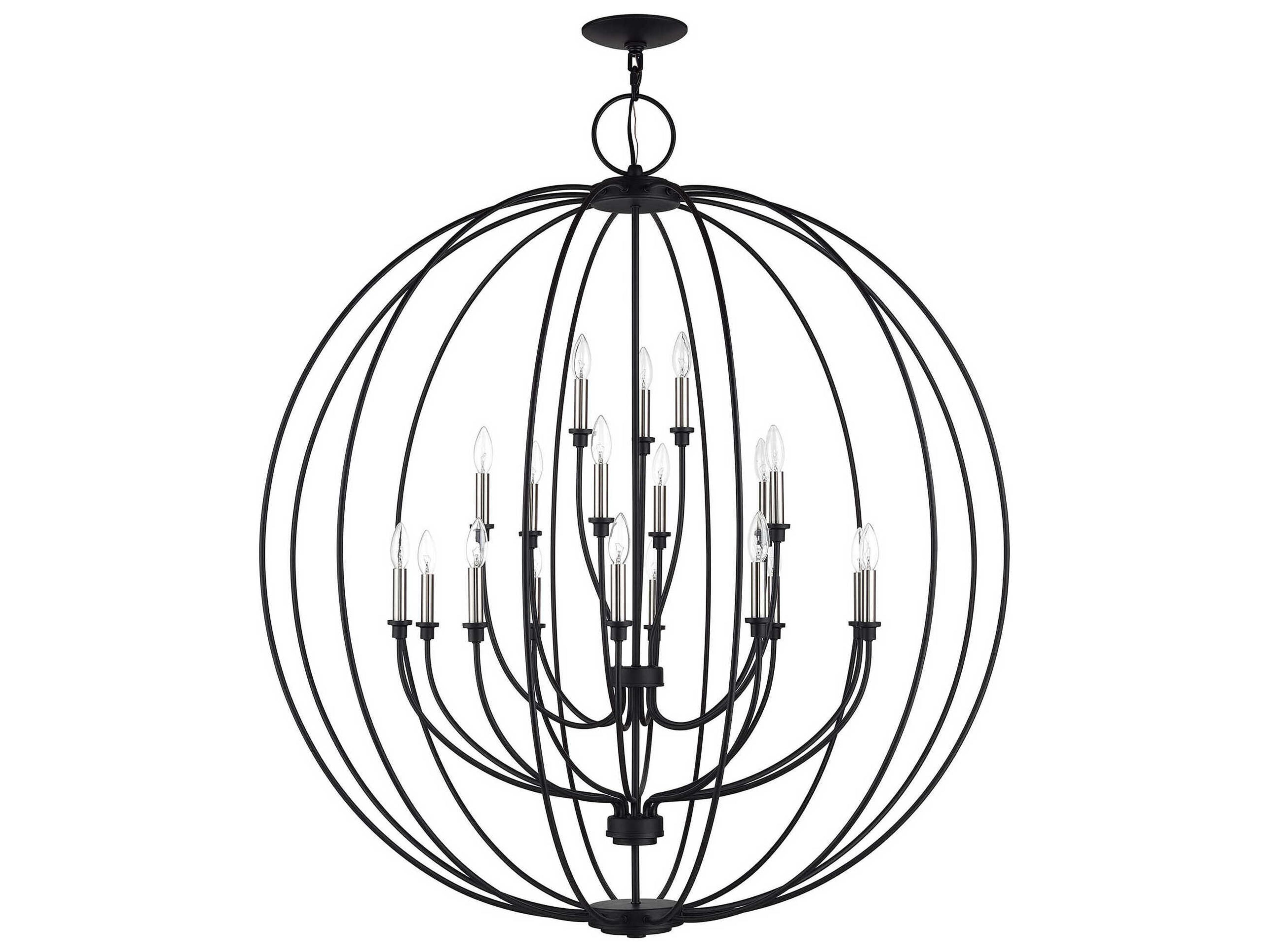 Livex Lighting Milania 19-Light Black Brushed Nickel Chandelier