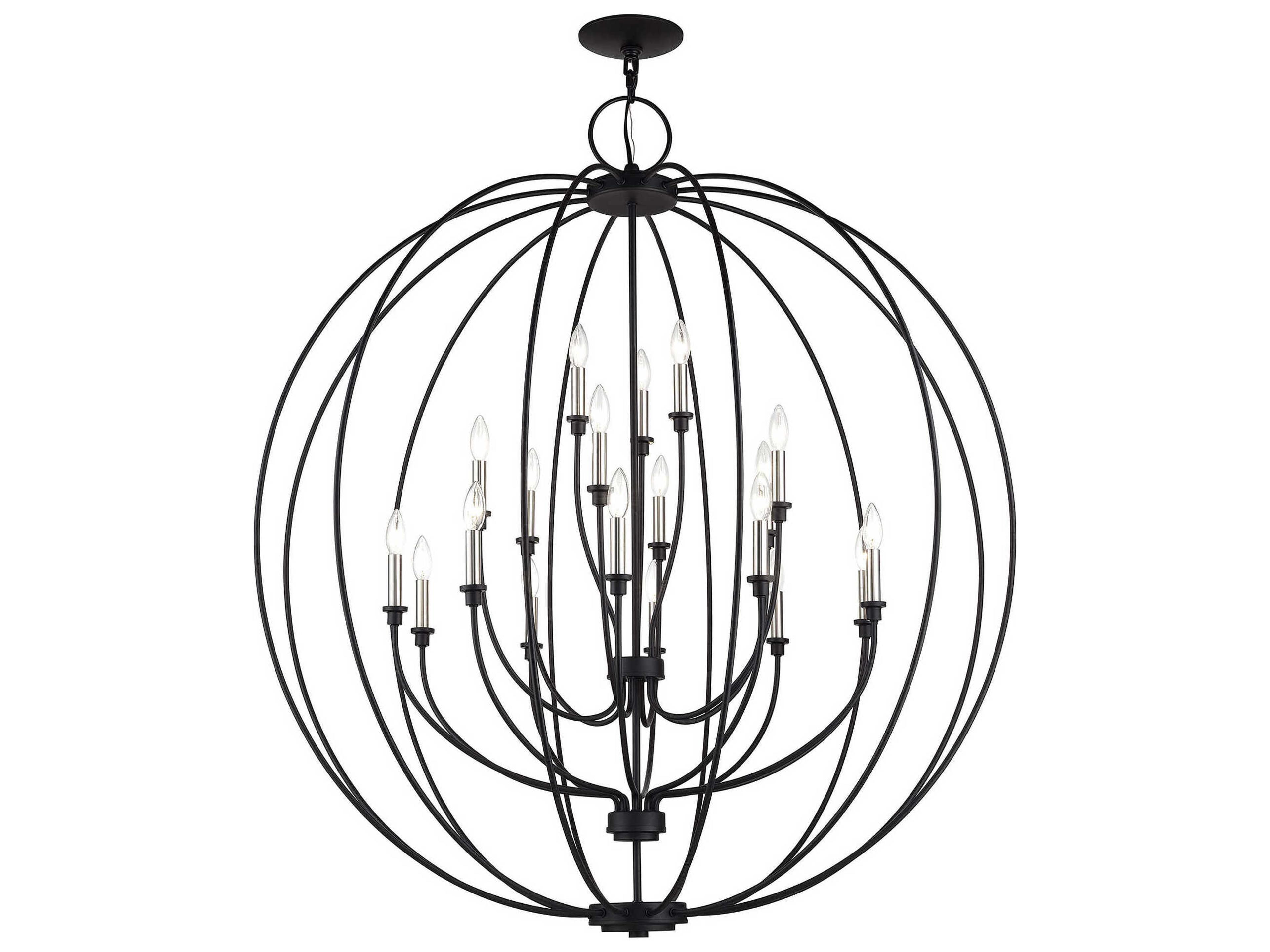 Livex Lighting Milania 19-Light Black Brushed Nickel Chandelier