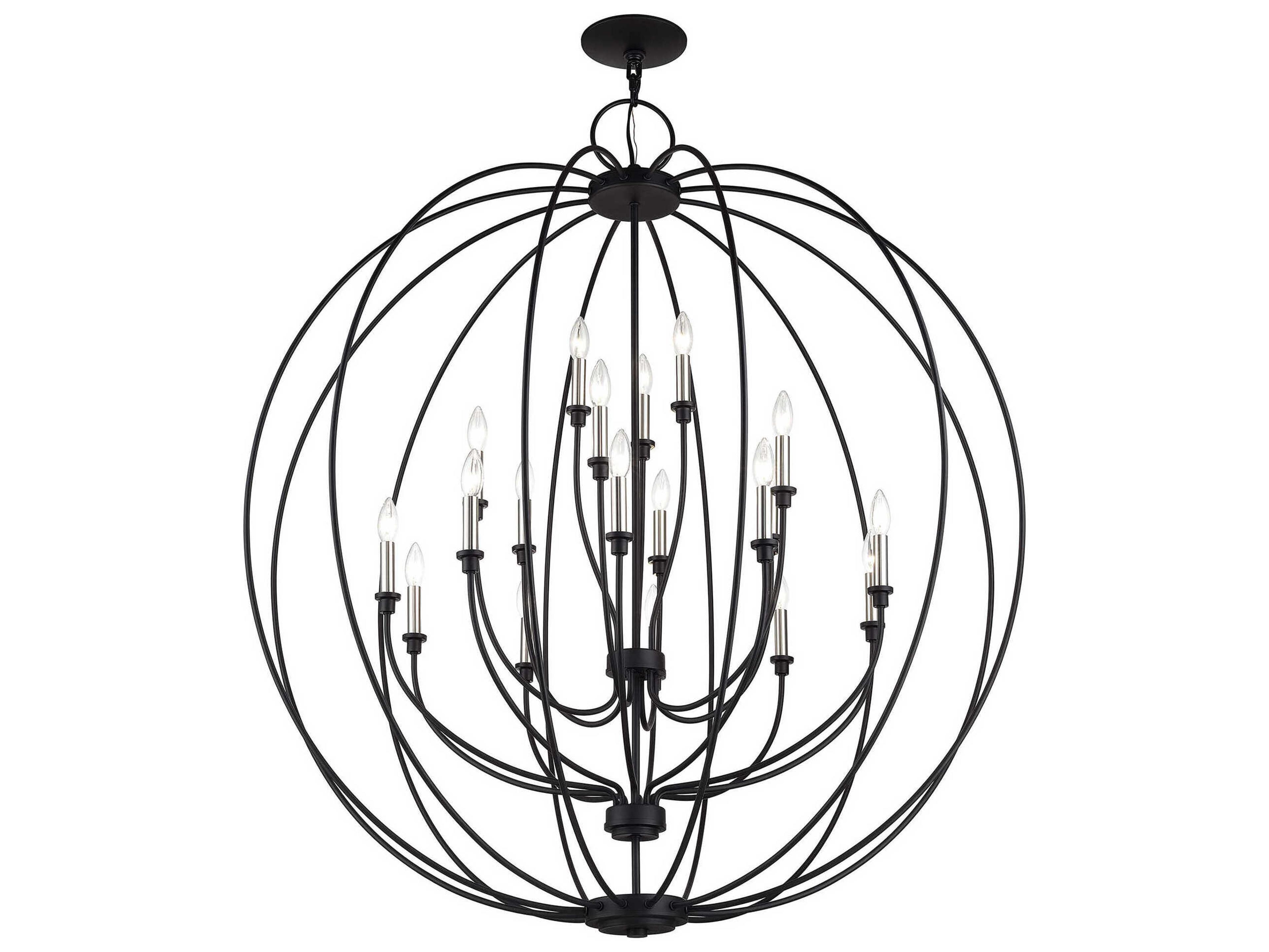 Livex Lighting Milania 19-Light Black Brushed Nickel Chandelier