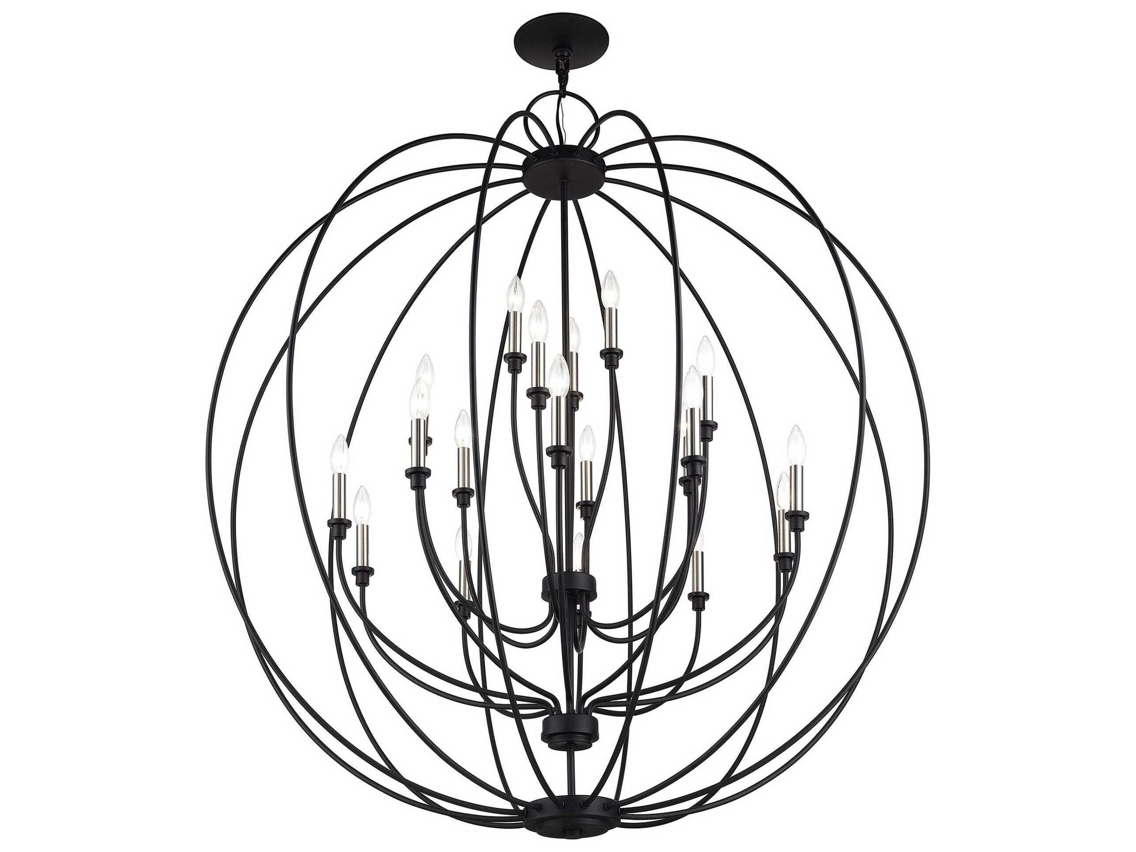 Livex Lighting Milania 19-Light Black Brushed Nickel Chandelier