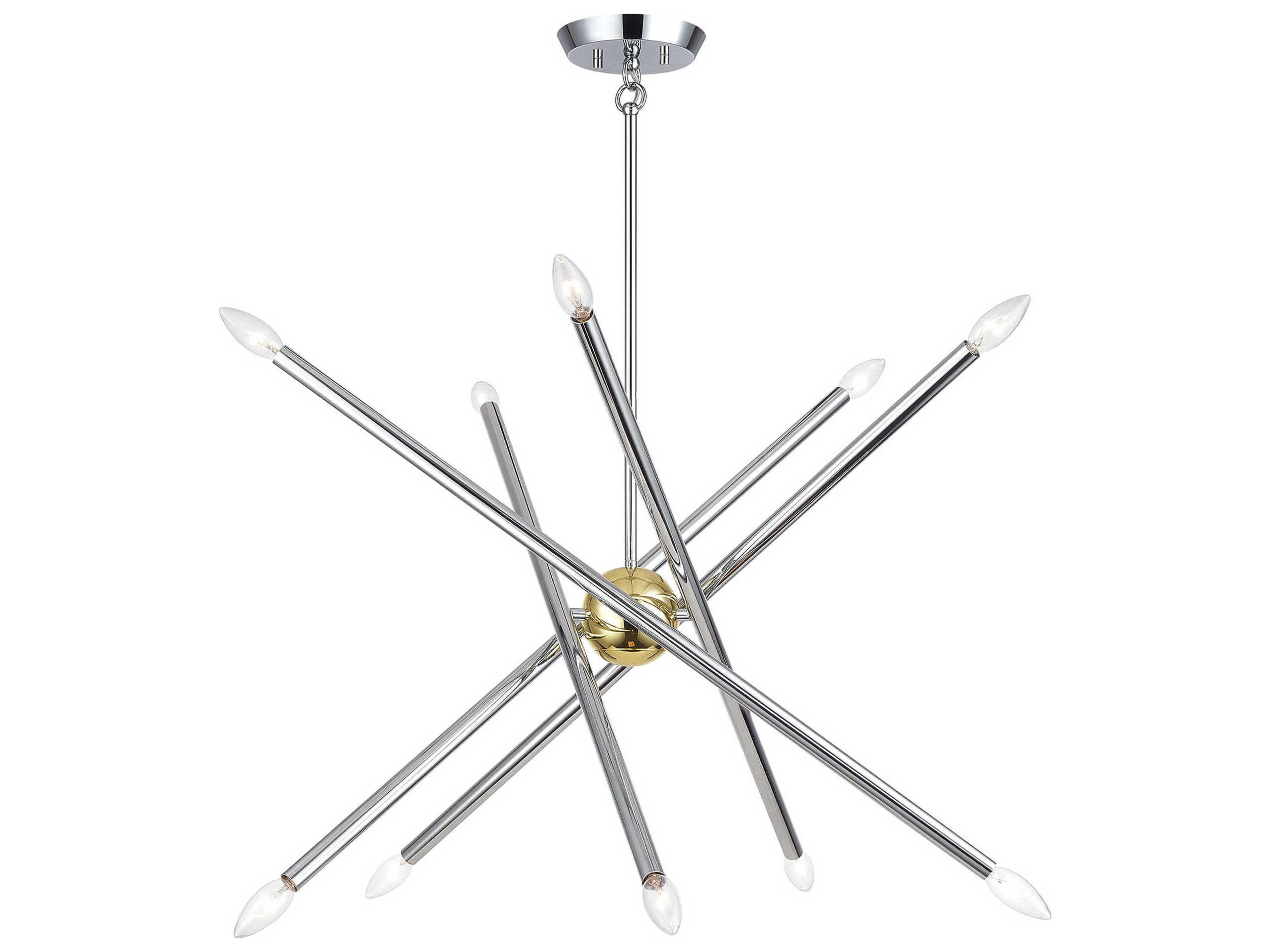 Livex Lighting Soho 10-Light Polished Chrome Polished Brass Chandelier