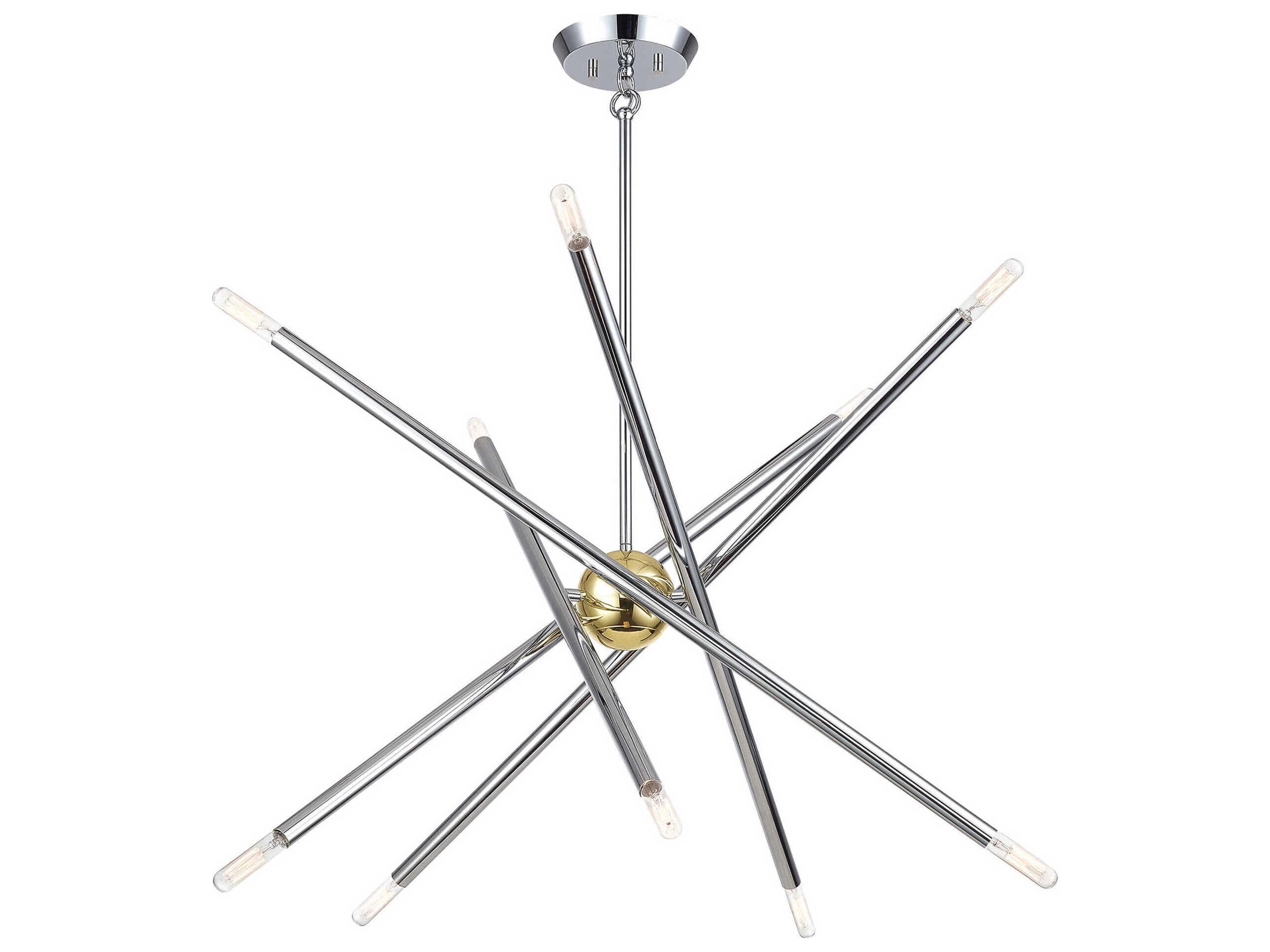 Livex Lighting Soho 10-Light Polished Chrome Polished Brass Chandelier