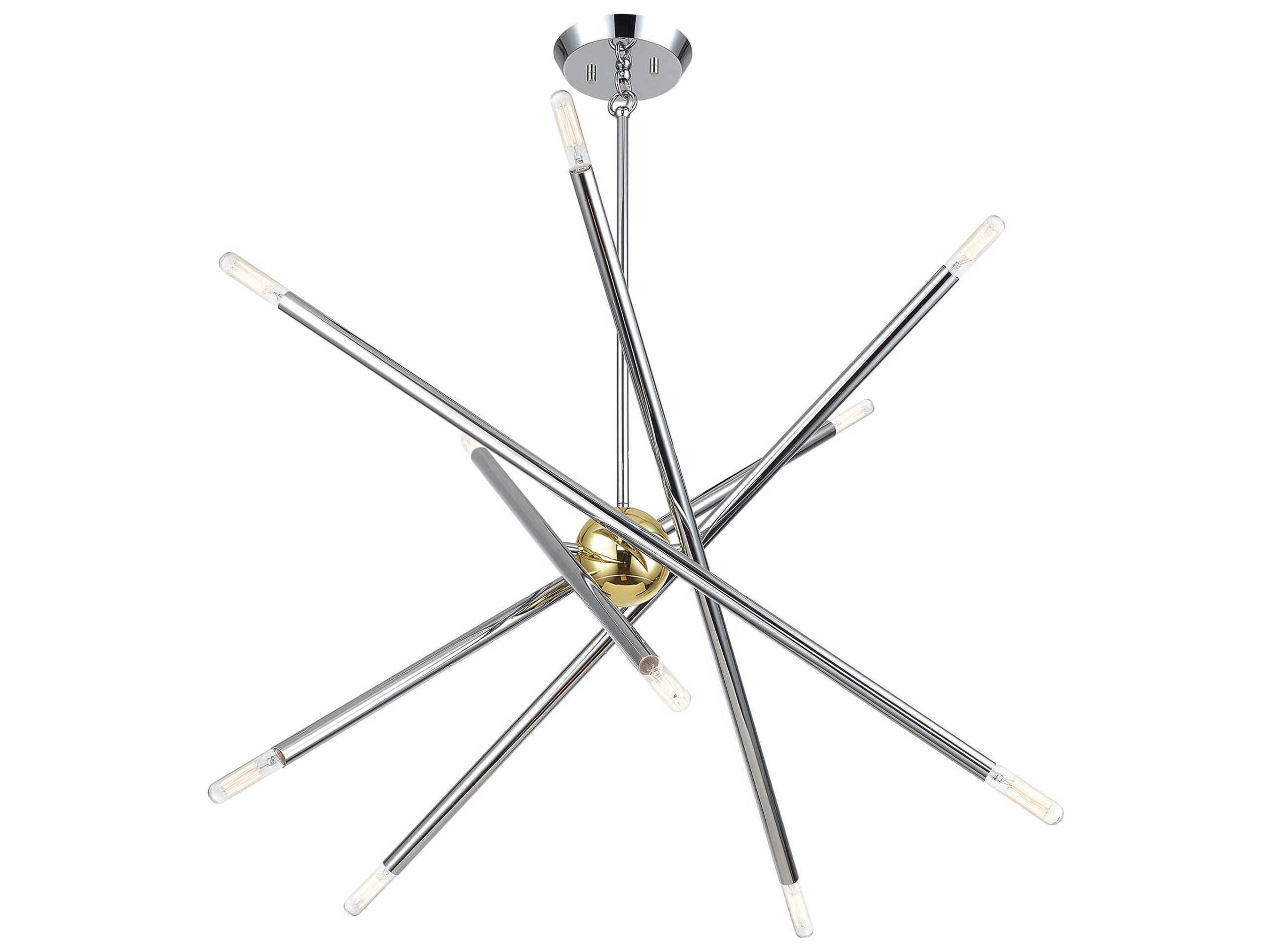 Livex Lighting Soho 10-Light Polished Chrome Polished Brass Chandelier