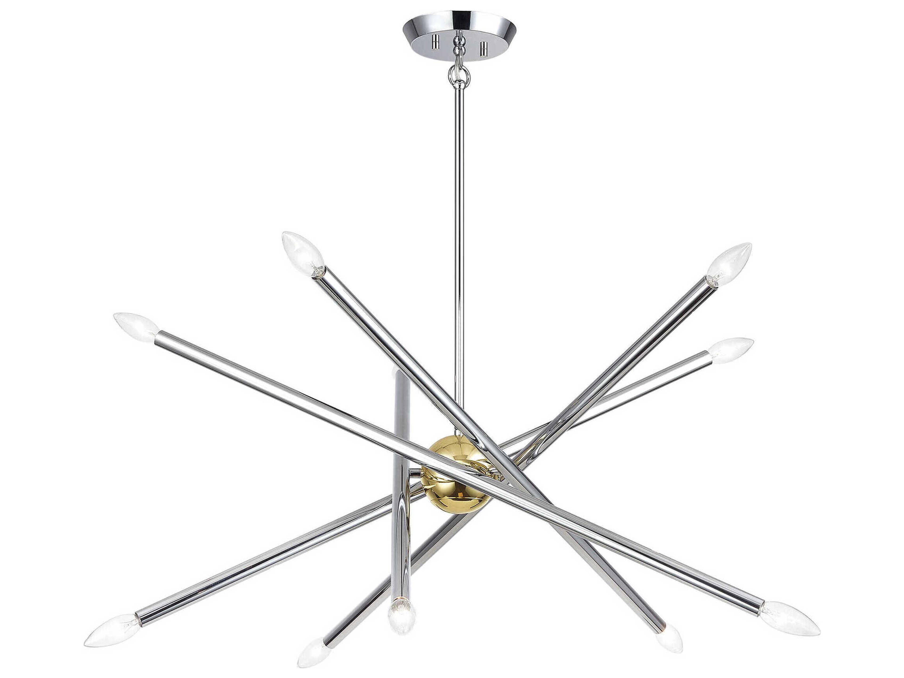 Livex Lighting Soho 10-Light Polished Chrome Polished Brass Chandelier