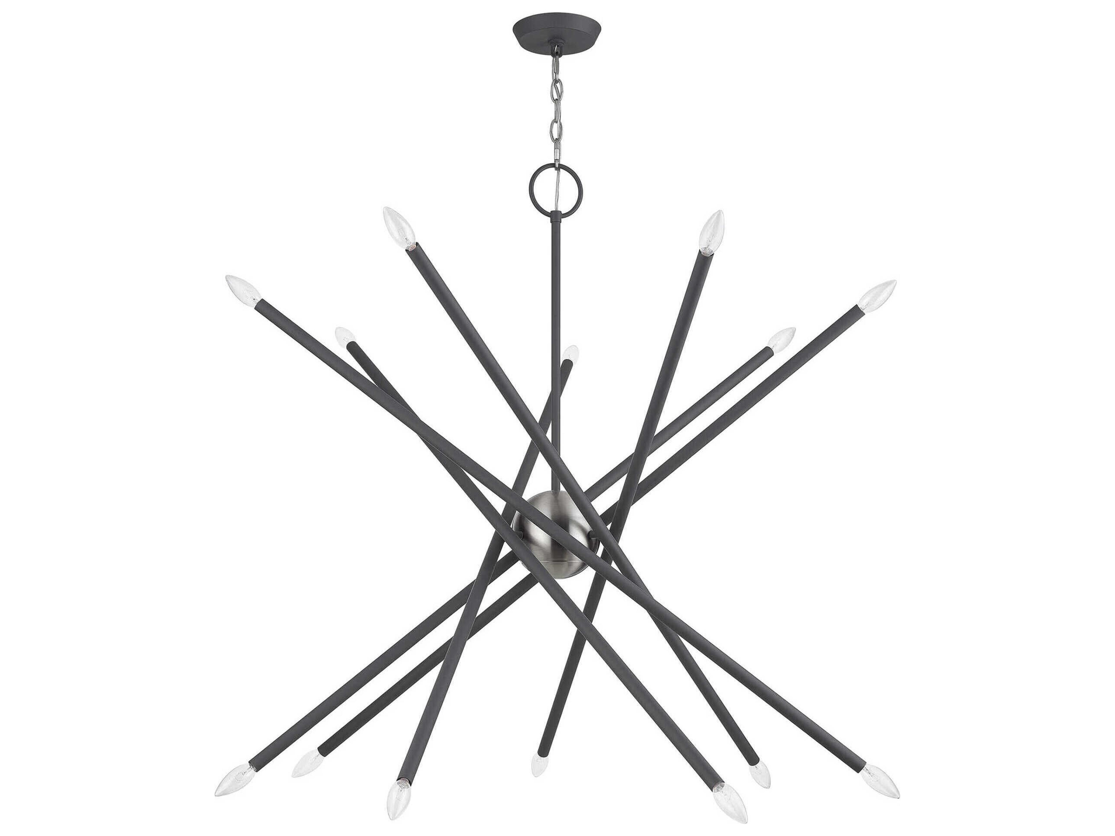 Livex Lighting Soho 14-Light Scandinavian Gray Brushed Nickel Chandelier