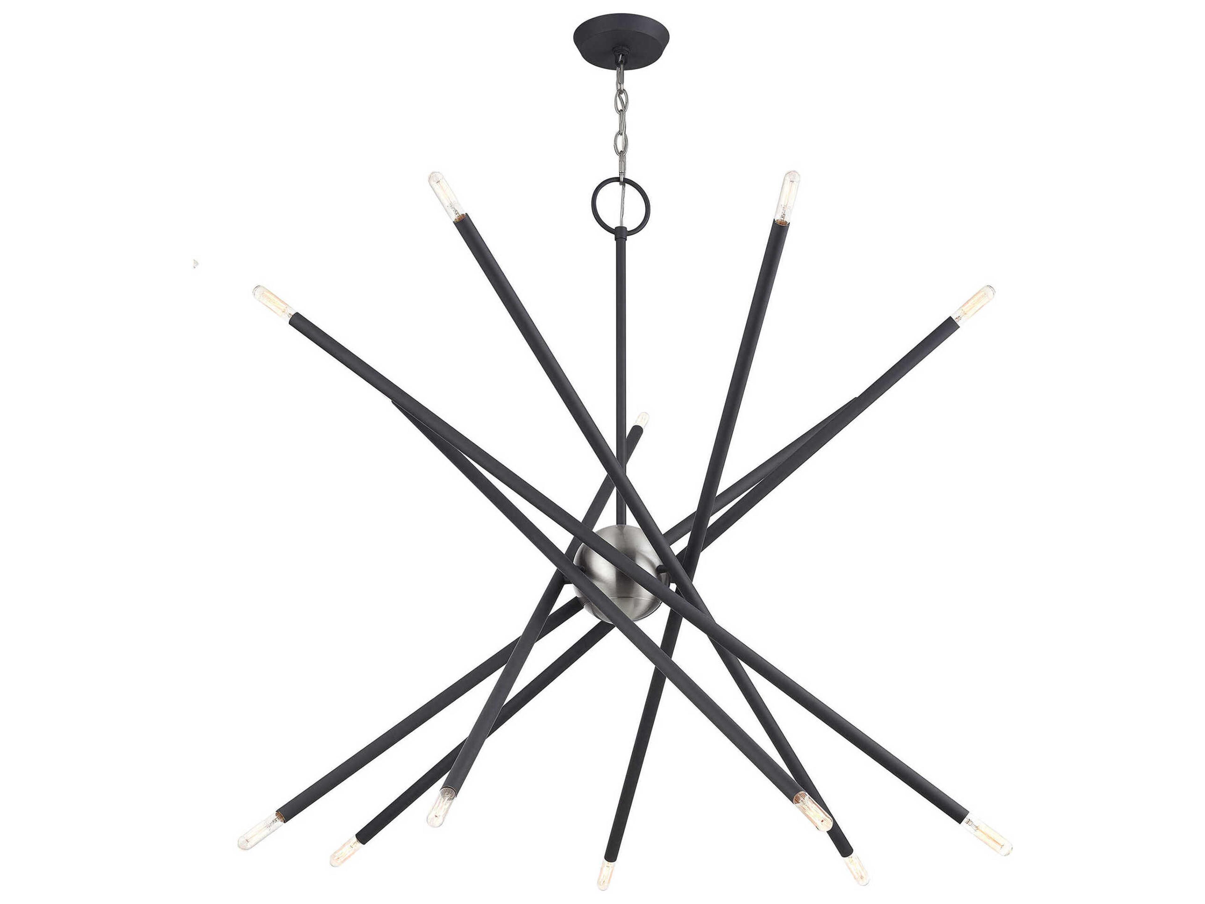 Livex Lighting Soho 14-Light Scandinavian Gray Brushed Nickel Chandelier