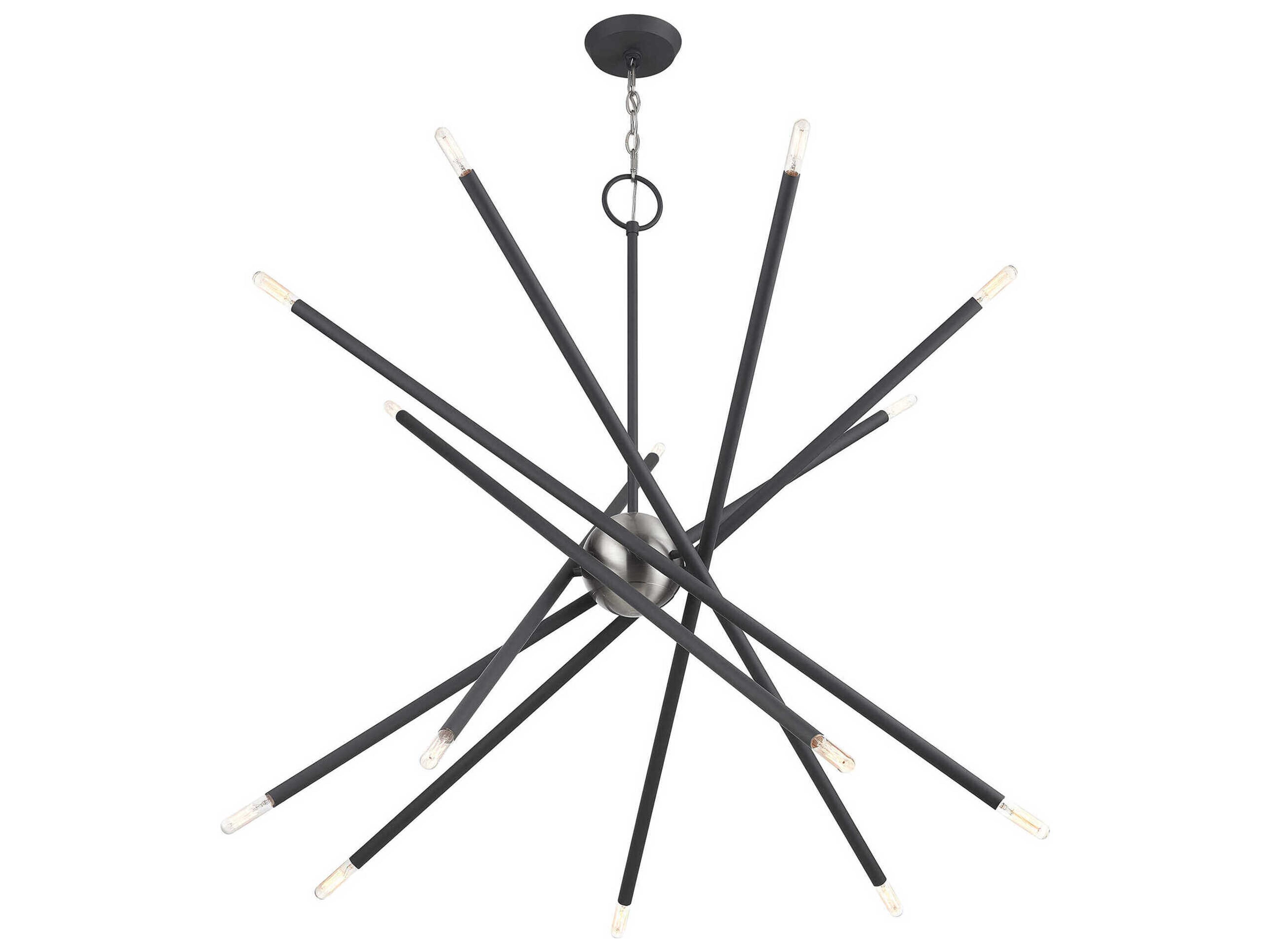 Livex Lighting Soho 14-Light Scandinavian Gray Brushed Nickel Chandelier