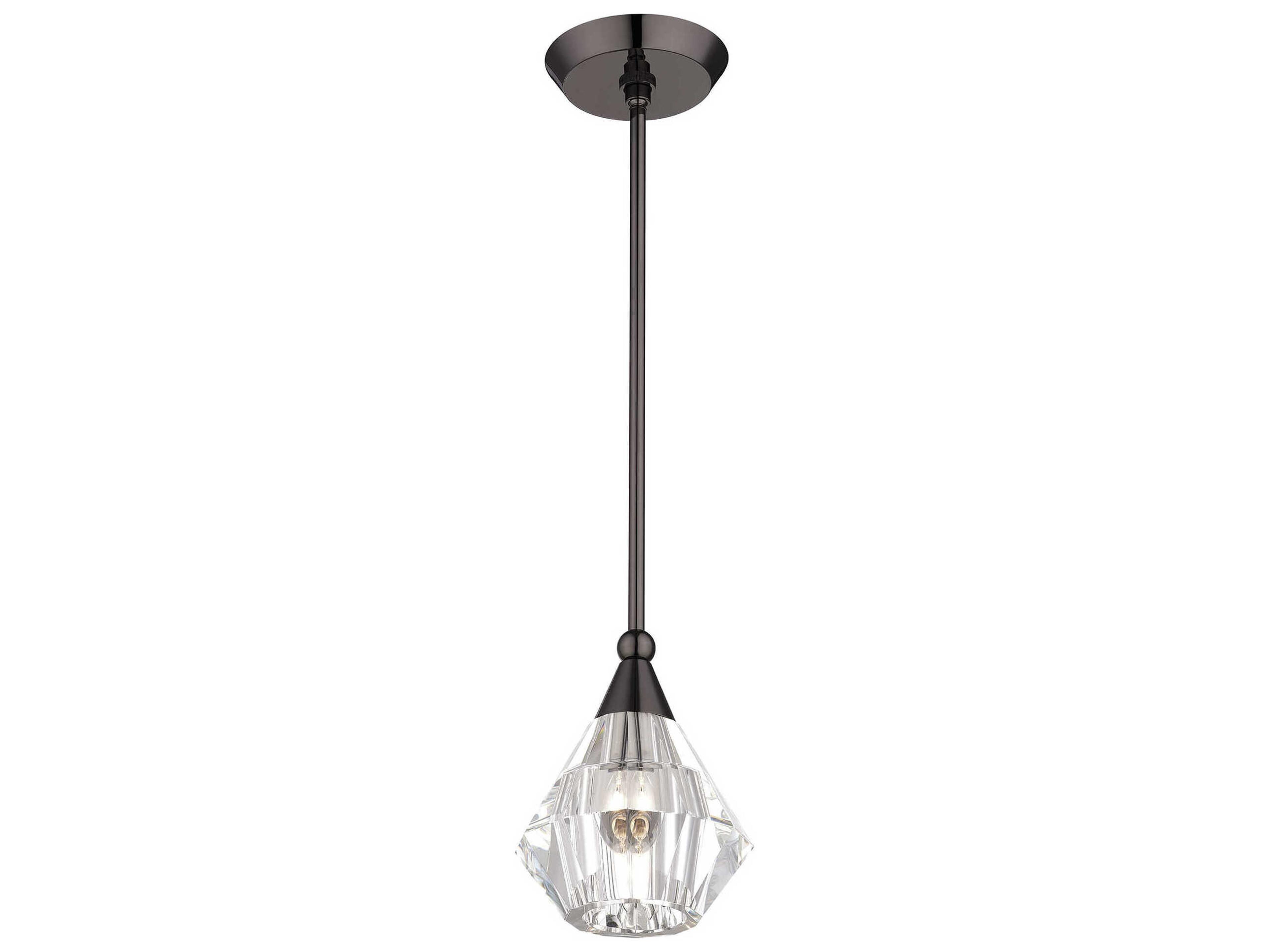 Livex Lighting Brussels 1-Light Black Chrome Glass Mini Pendant