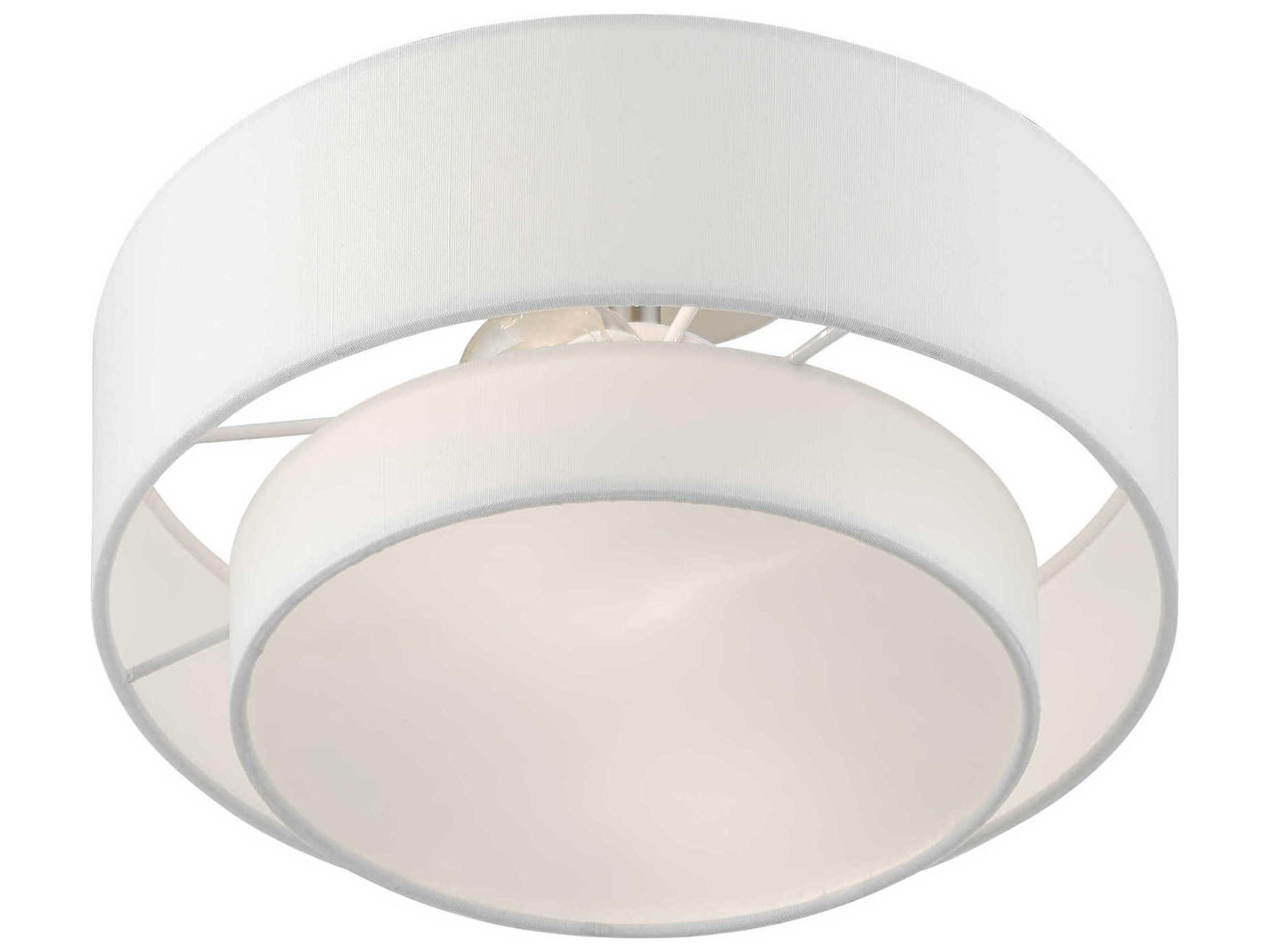 Livex Lighting Meridian 2-Light Brushed Nickel Drum Semi Flush Mount