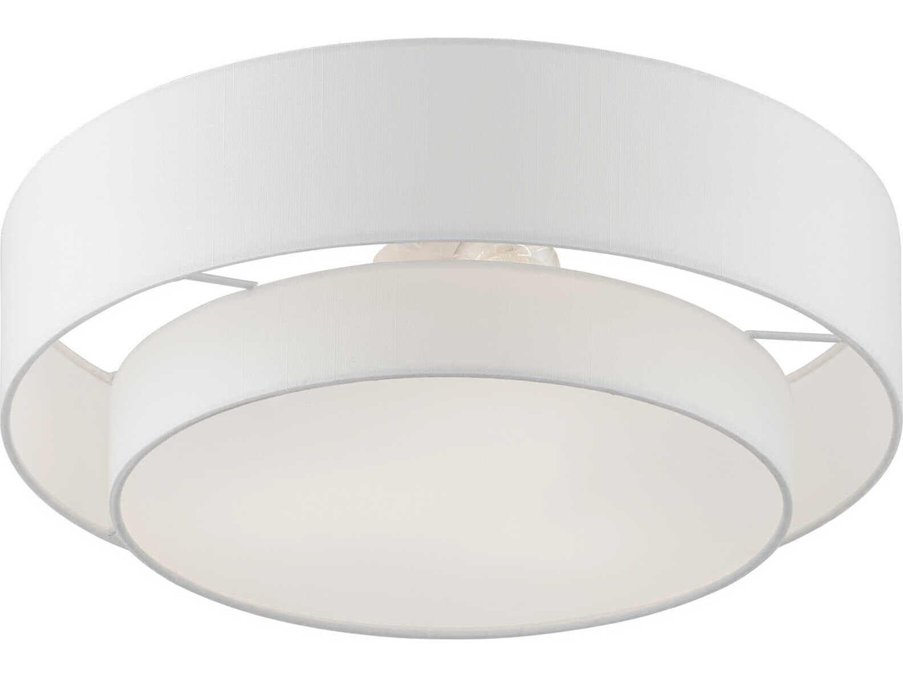 Livex Lighting Meridian 3-Light Brushed Nickel Drum Semi Flush Mount