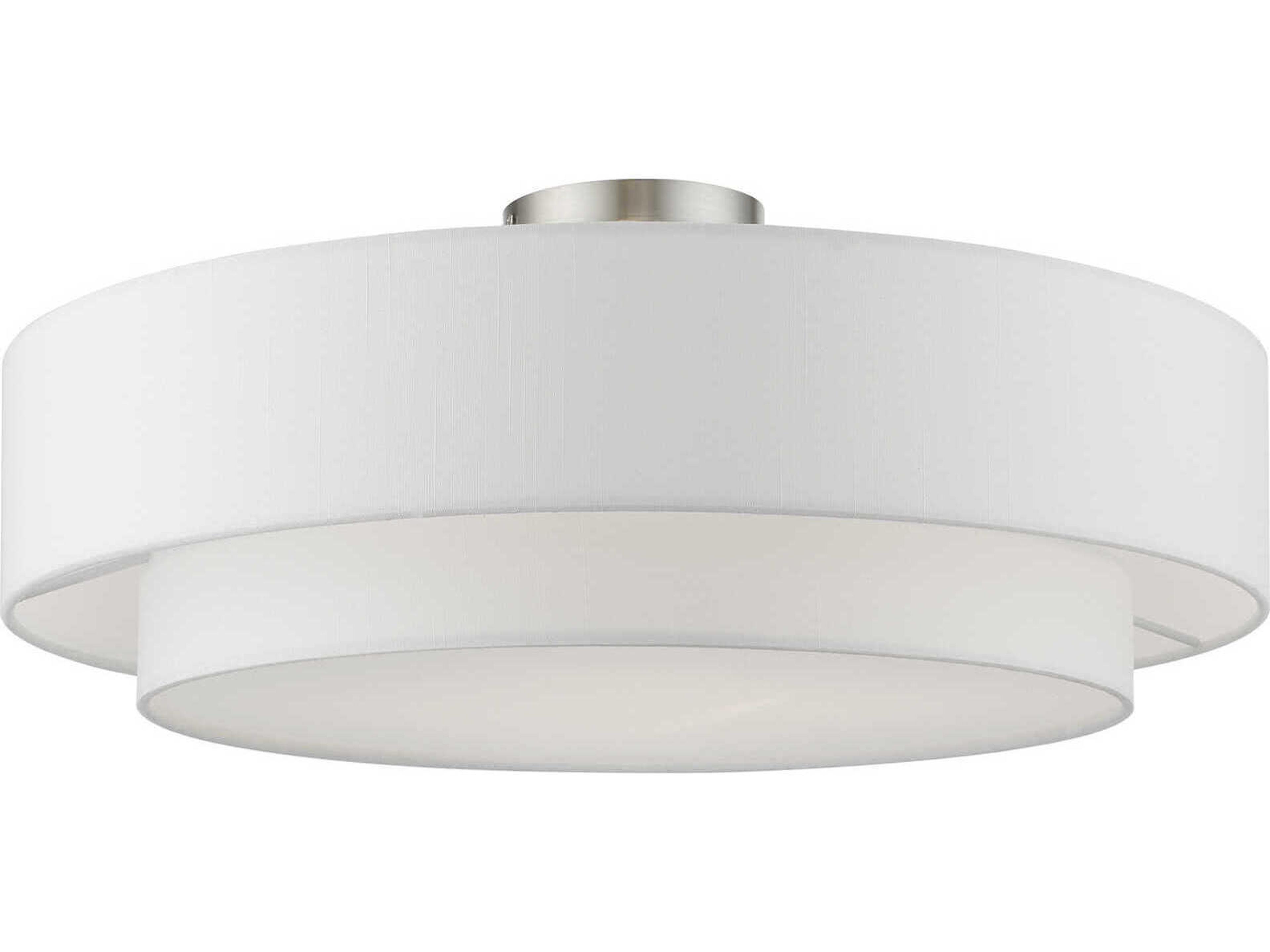 Meridian 4-Light Brushed Nickel Drum Semi Flush Mount