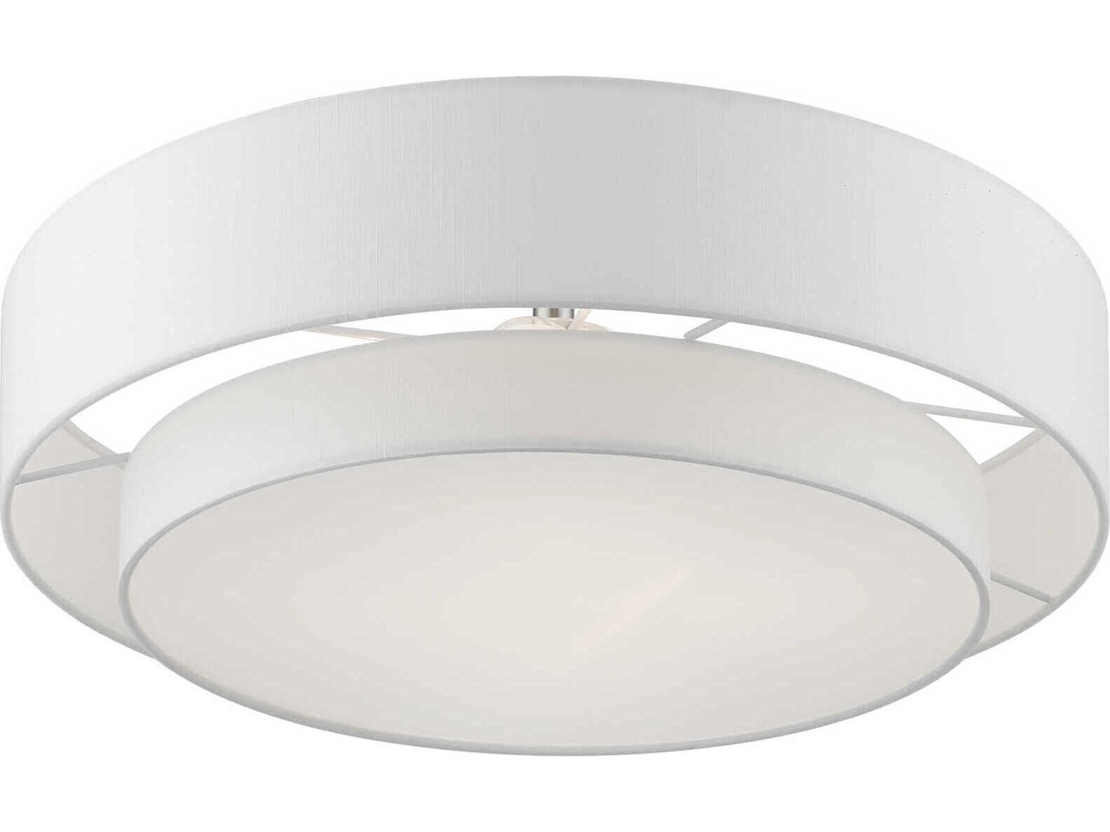 Livex Lighting Meridian 4-Light Brushed Nickel Drum Semi Flush Mount