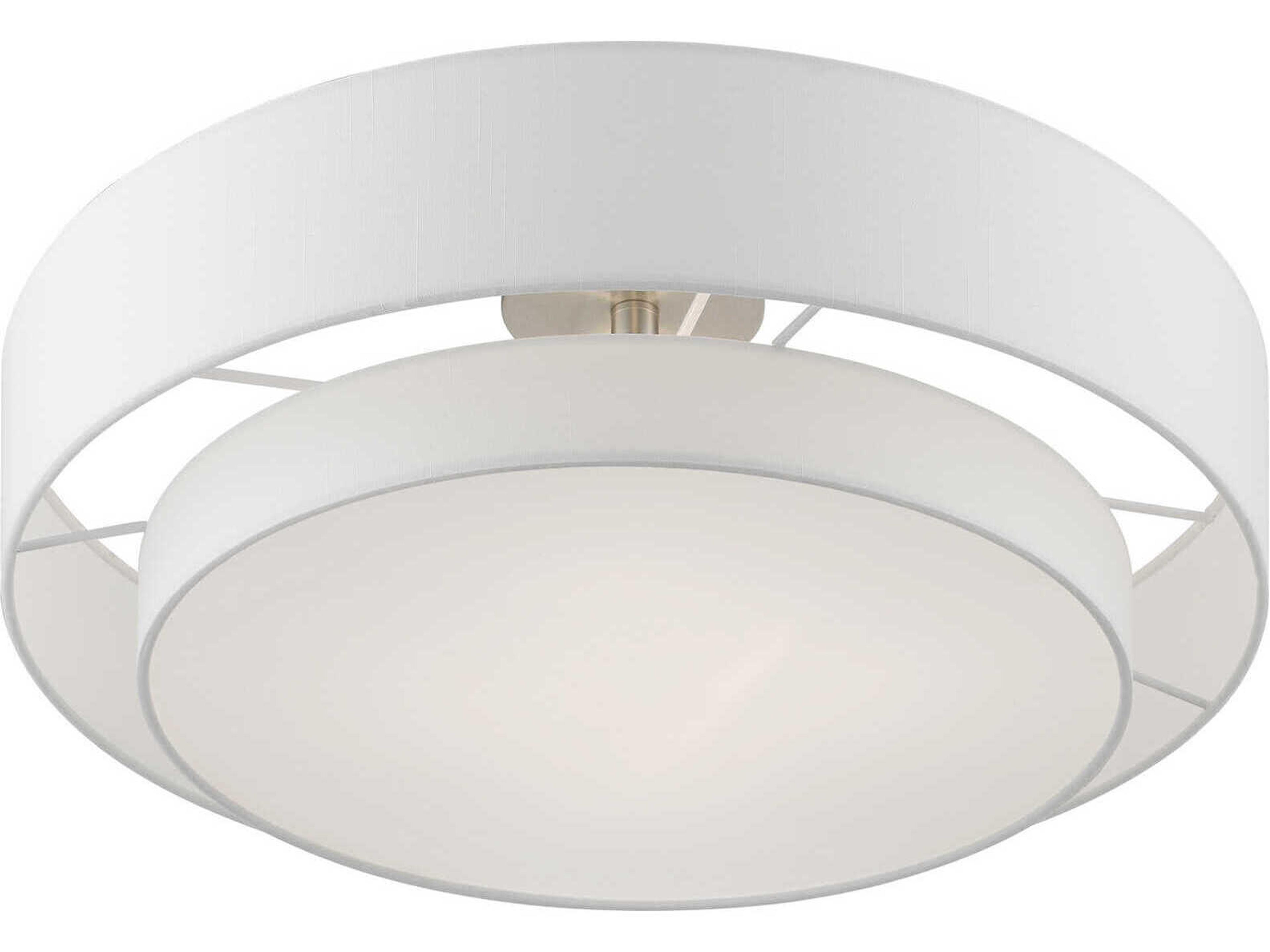 Livex Lighting Meridian 4-Light Brushed Nickel Drum Semi Flush Mount