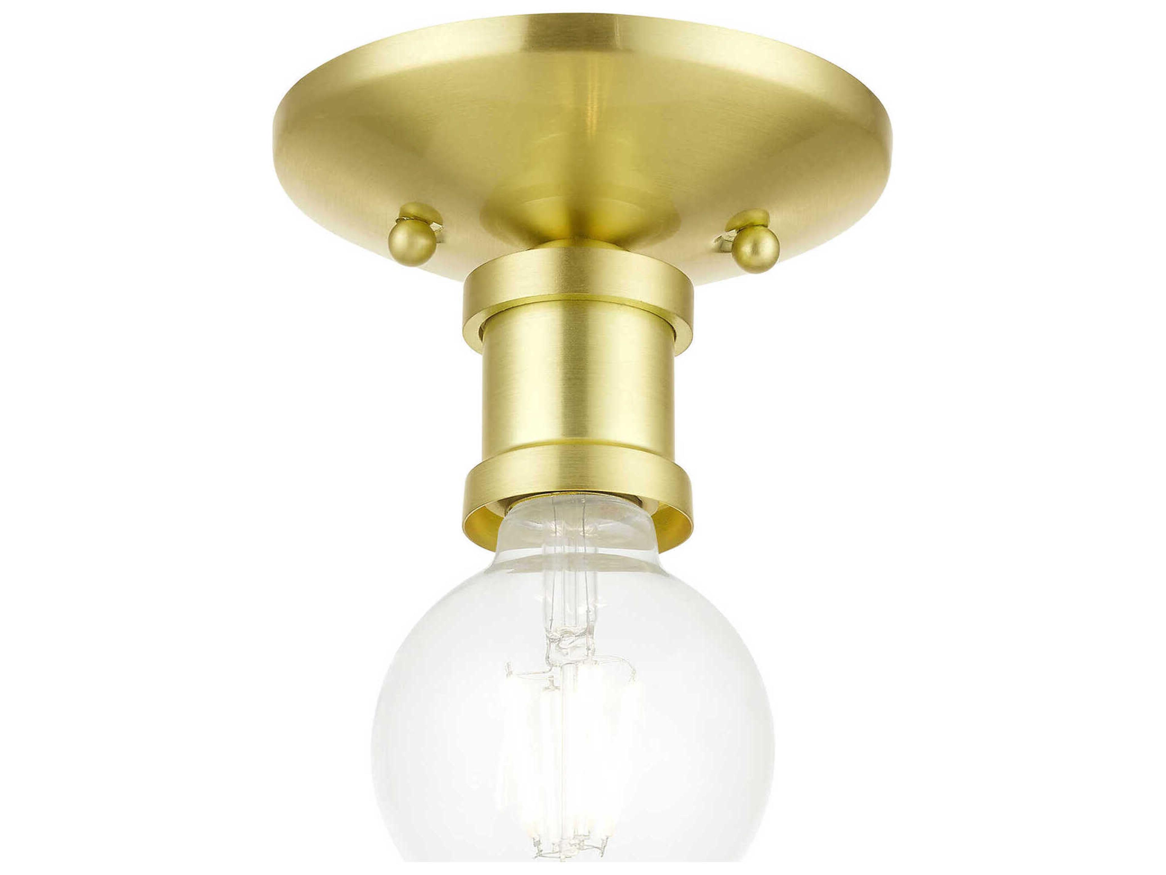 Livex Lighting Lansdale 1-Light Satin Brass Semi Flush Mount