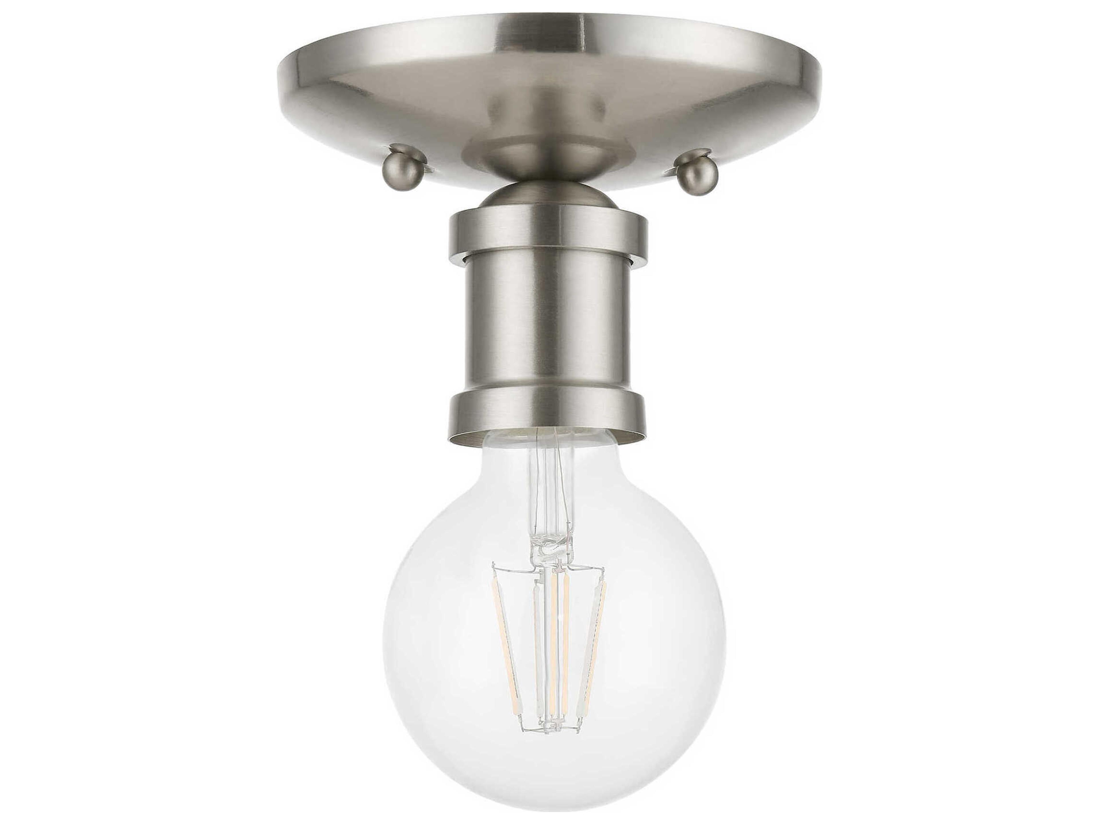 Livex Lighting Lansdale 1-Light Brushed Nickel Semi Flush Mount
