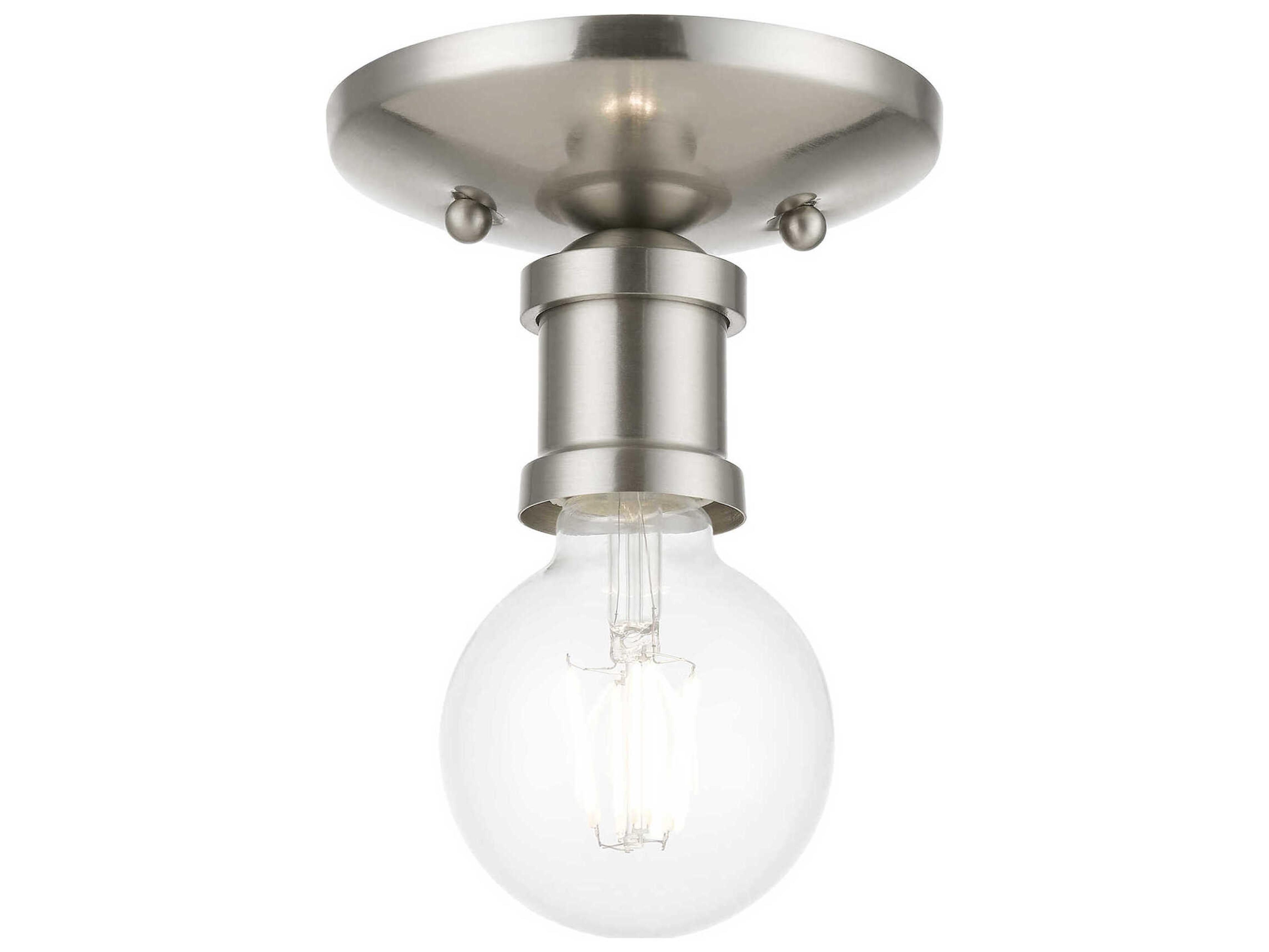 Livex Lighting Lansdale 1-Light Brushed Nickel Semi Flush Mount