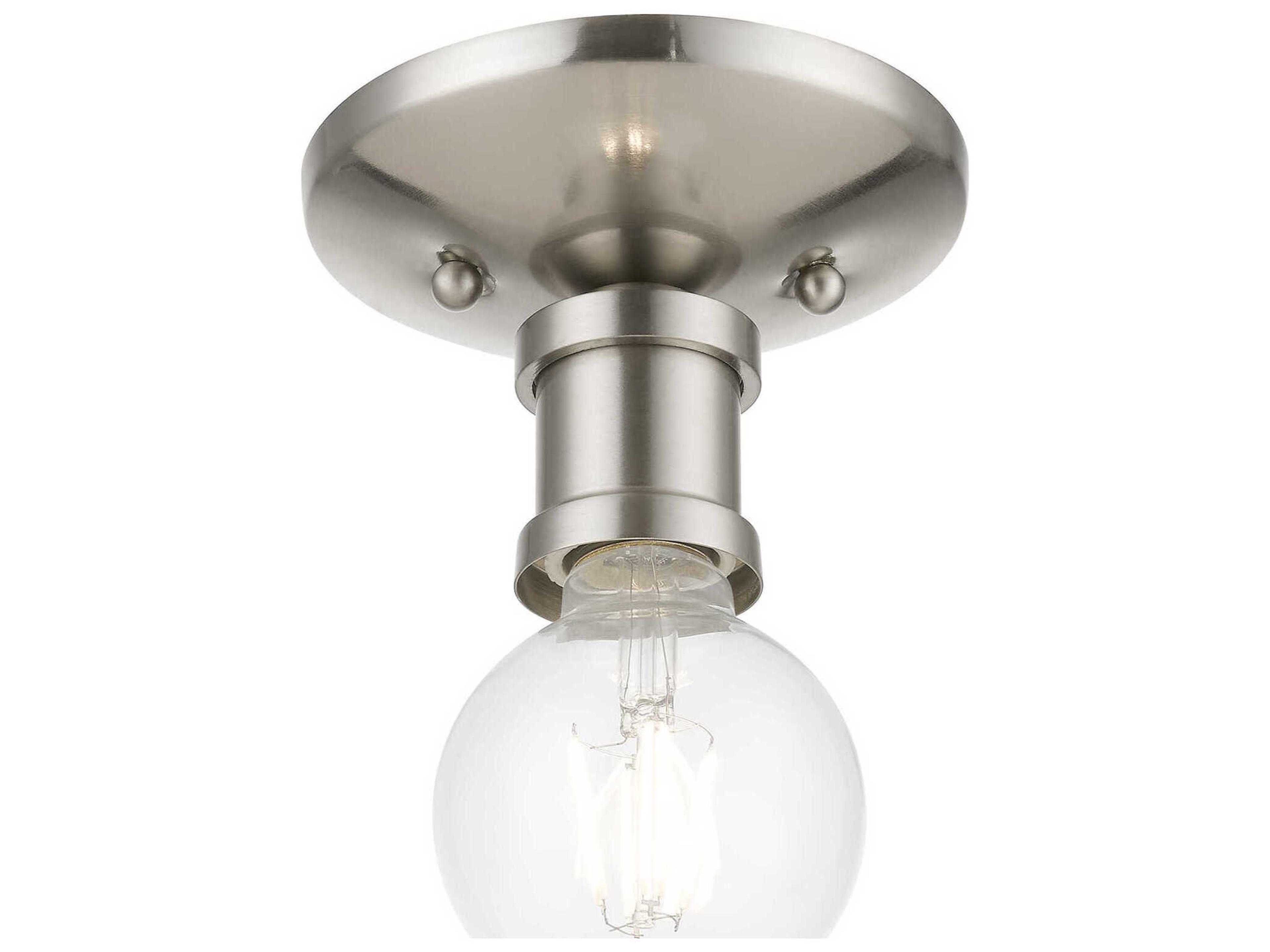 Livex Lighting Lansdale 1-Light Brushed Nickel Semi Flush Mount