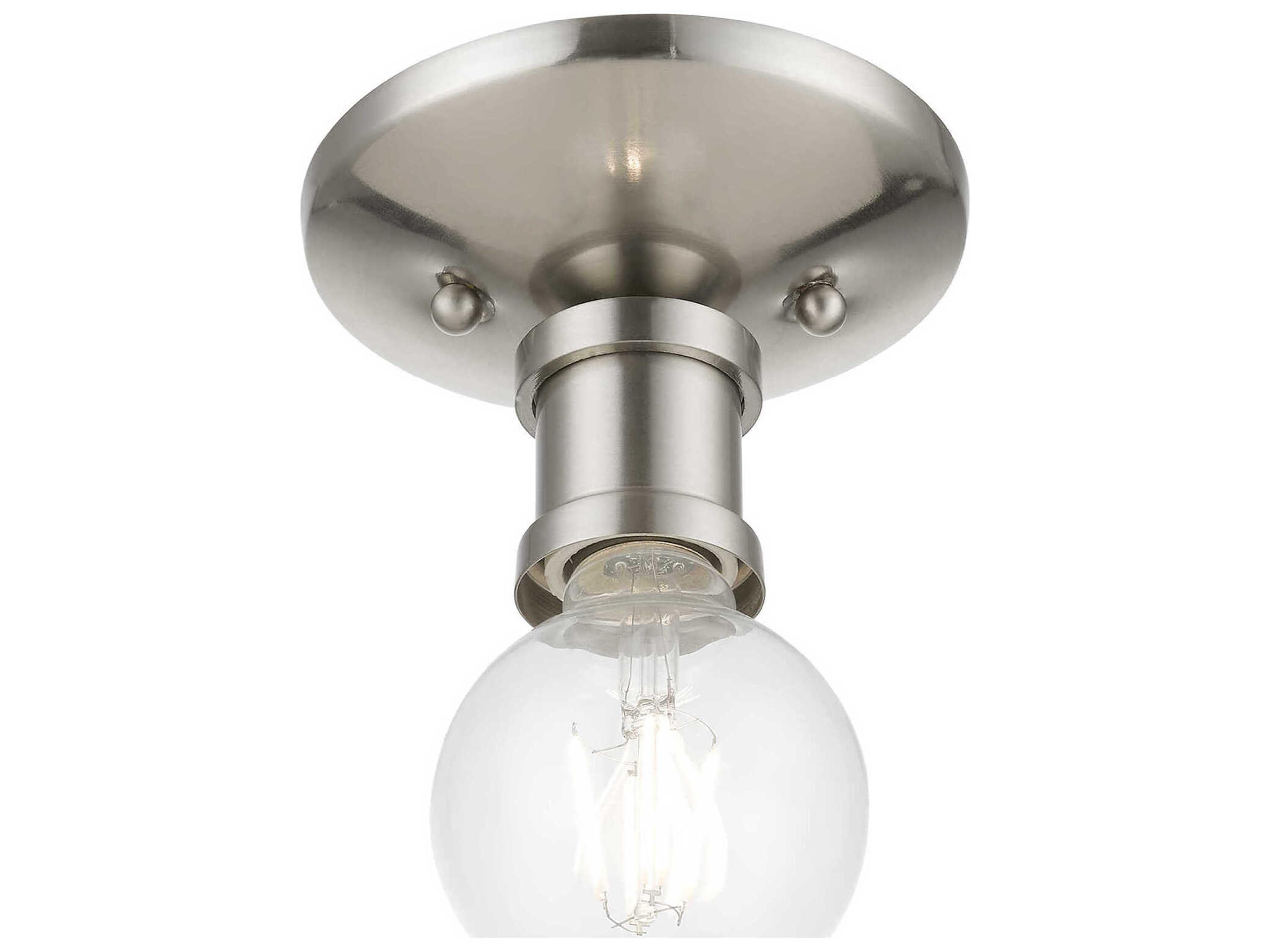 Livex Lighting Lansdale 1-Light Brushed Nickel Semi Flush Mount
