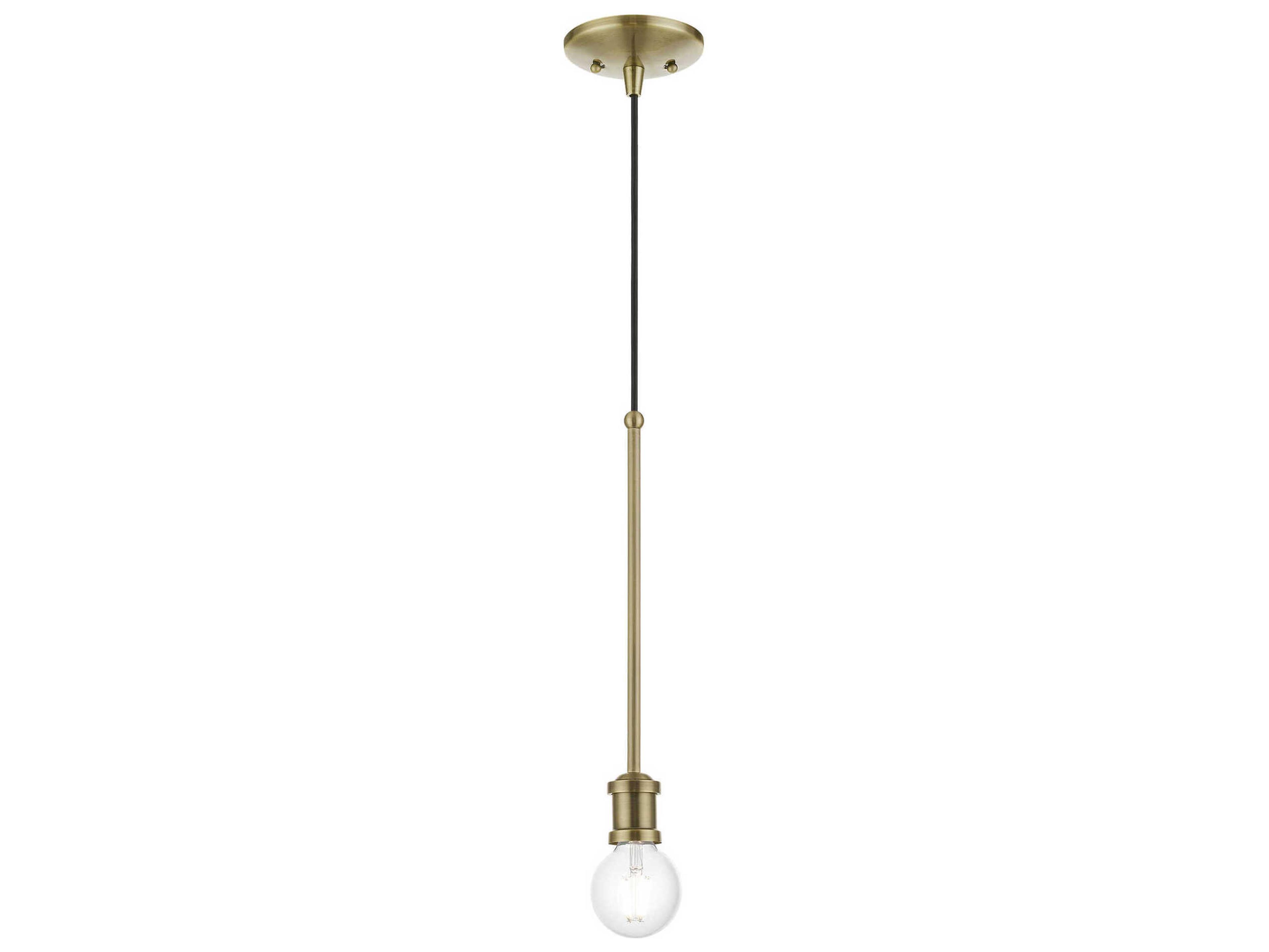 Livex Lighting Lansdale 1-Light Antique Brass Mini Pendant