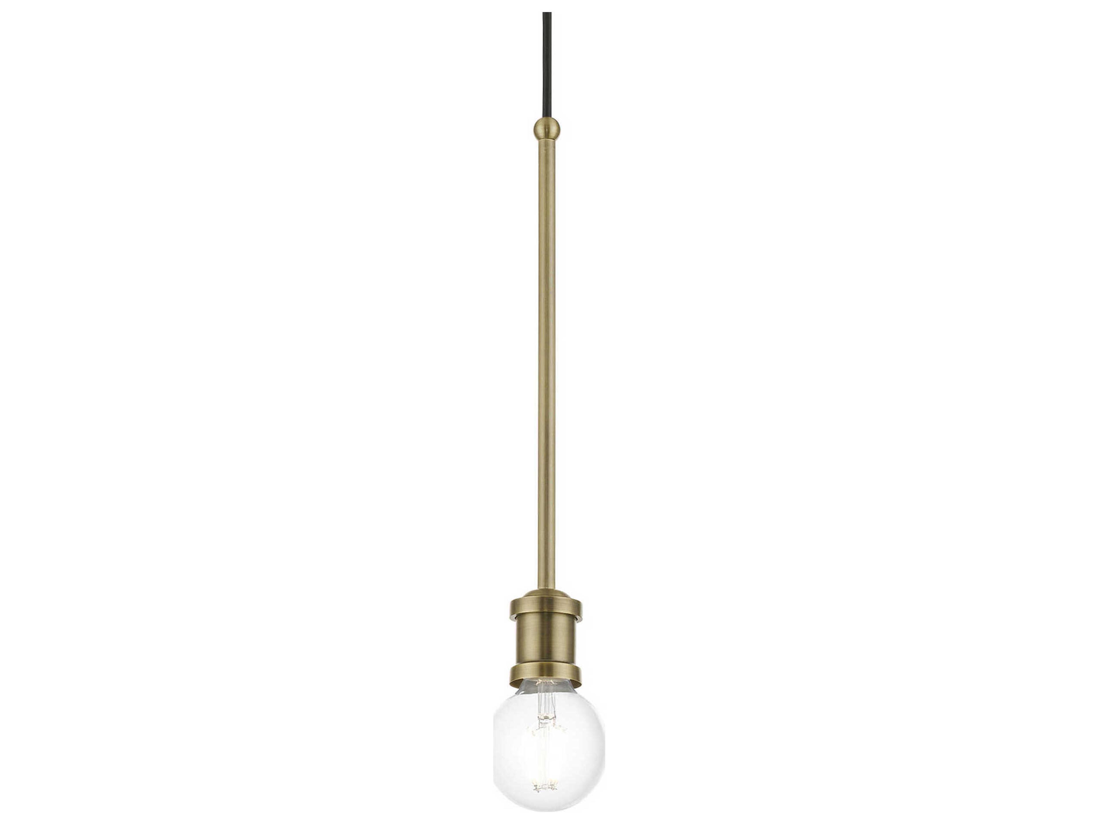 Livex Lighting Lansdale 1-Light Antique Brass Mini Pendant