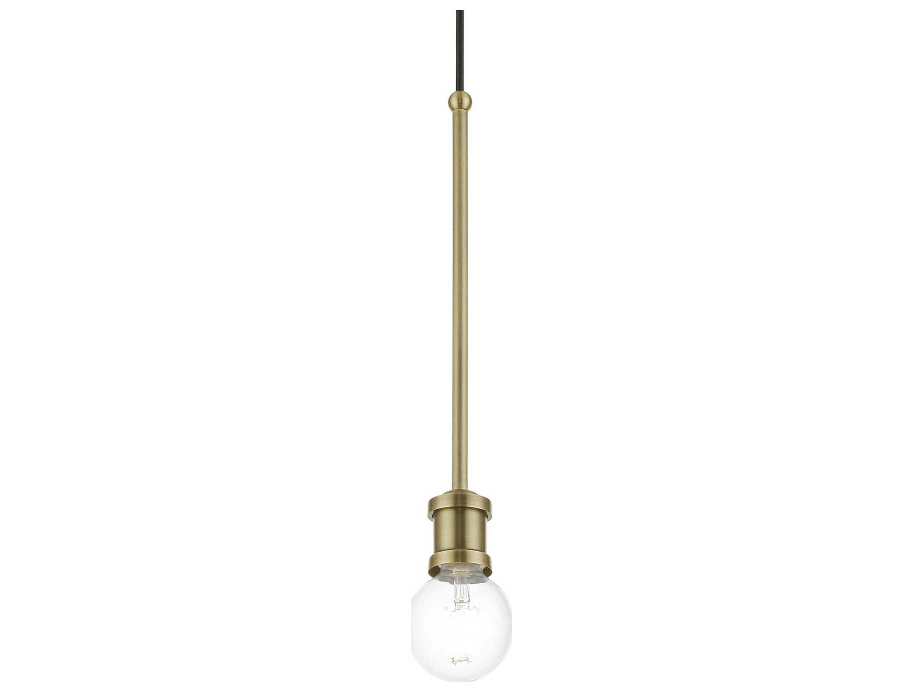 Livex Lighting Lansdale 1-Light Antique Brass Mini Pendant