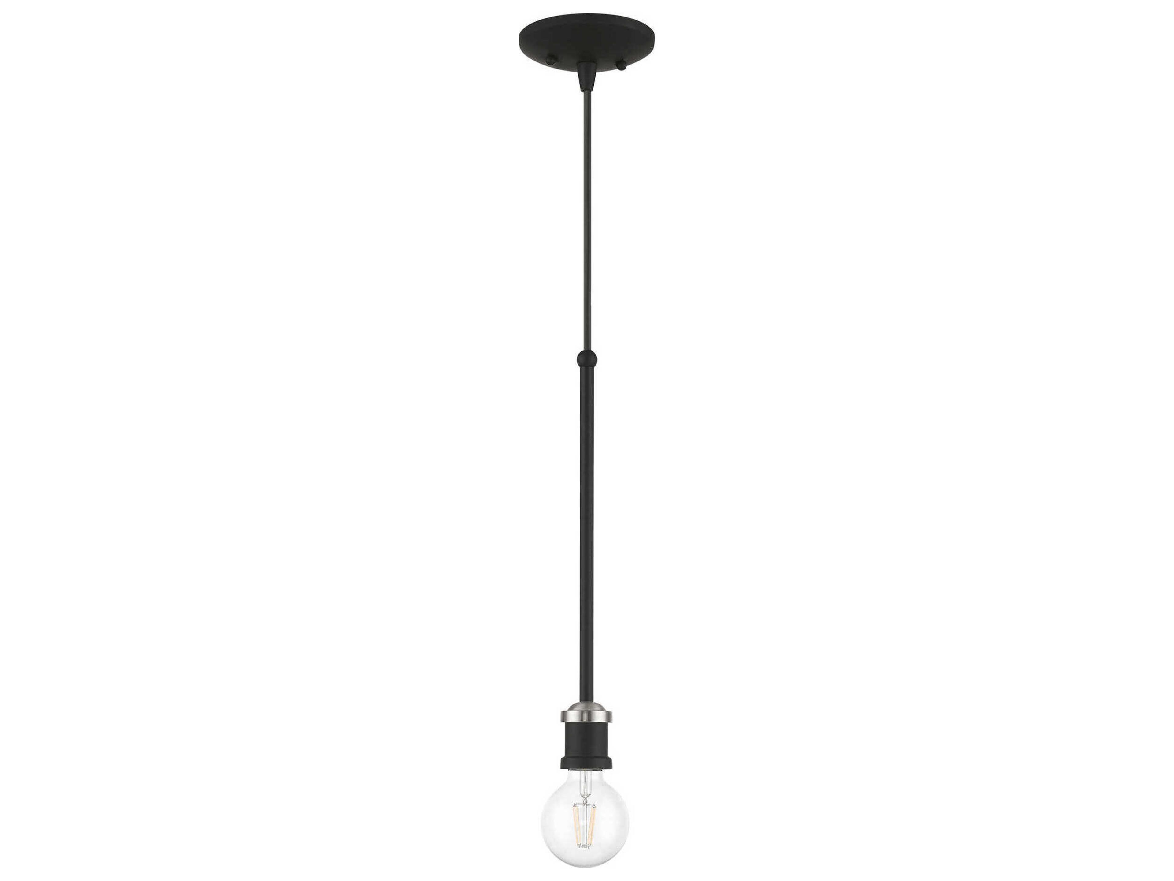 Livex Lighting Lansdale 1-Light Black Brushed Nickel Mini Pendant