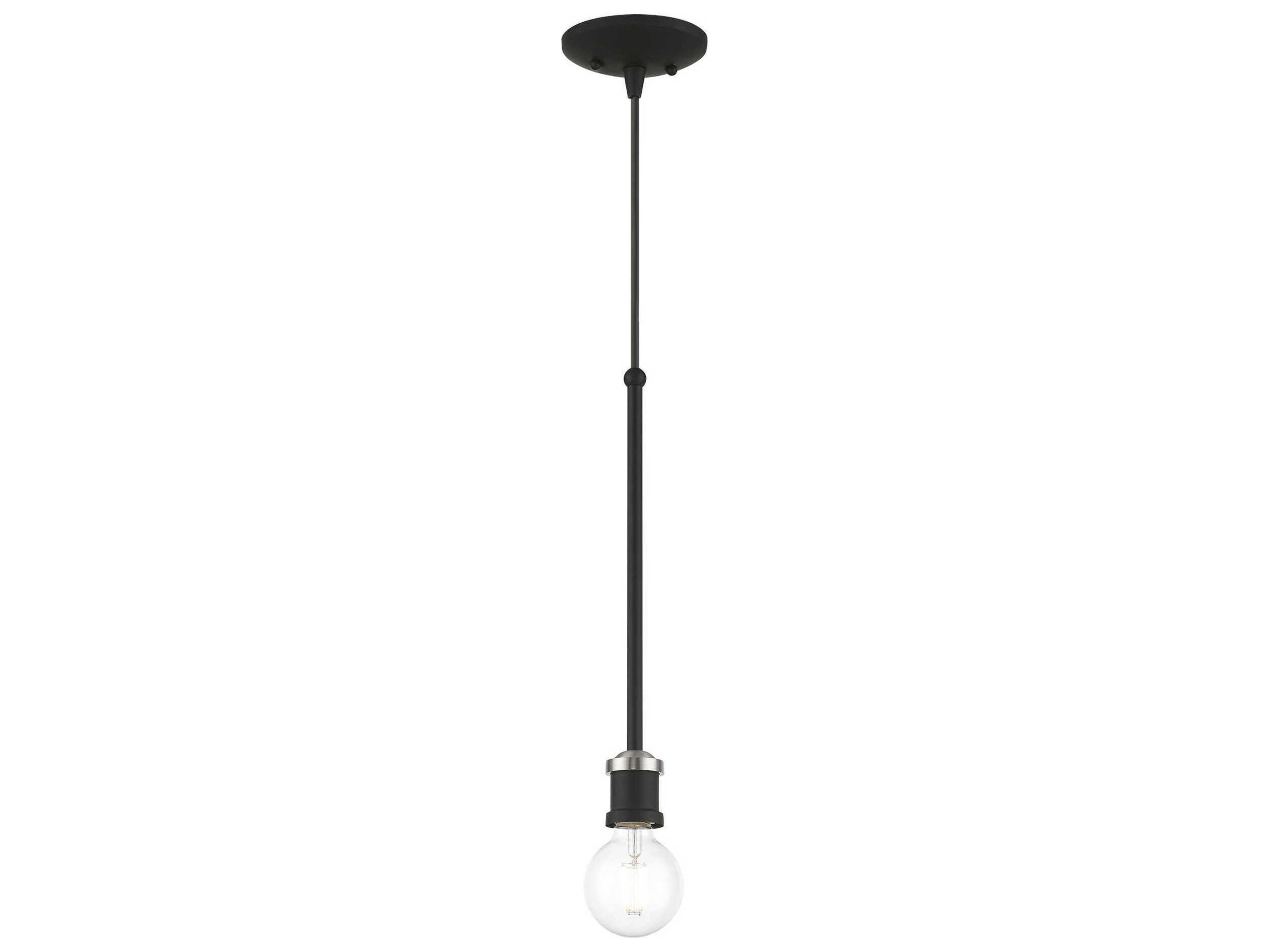 Livex Lighting Lansdale 1-Light Black Brushed Nickel Mini Pendant