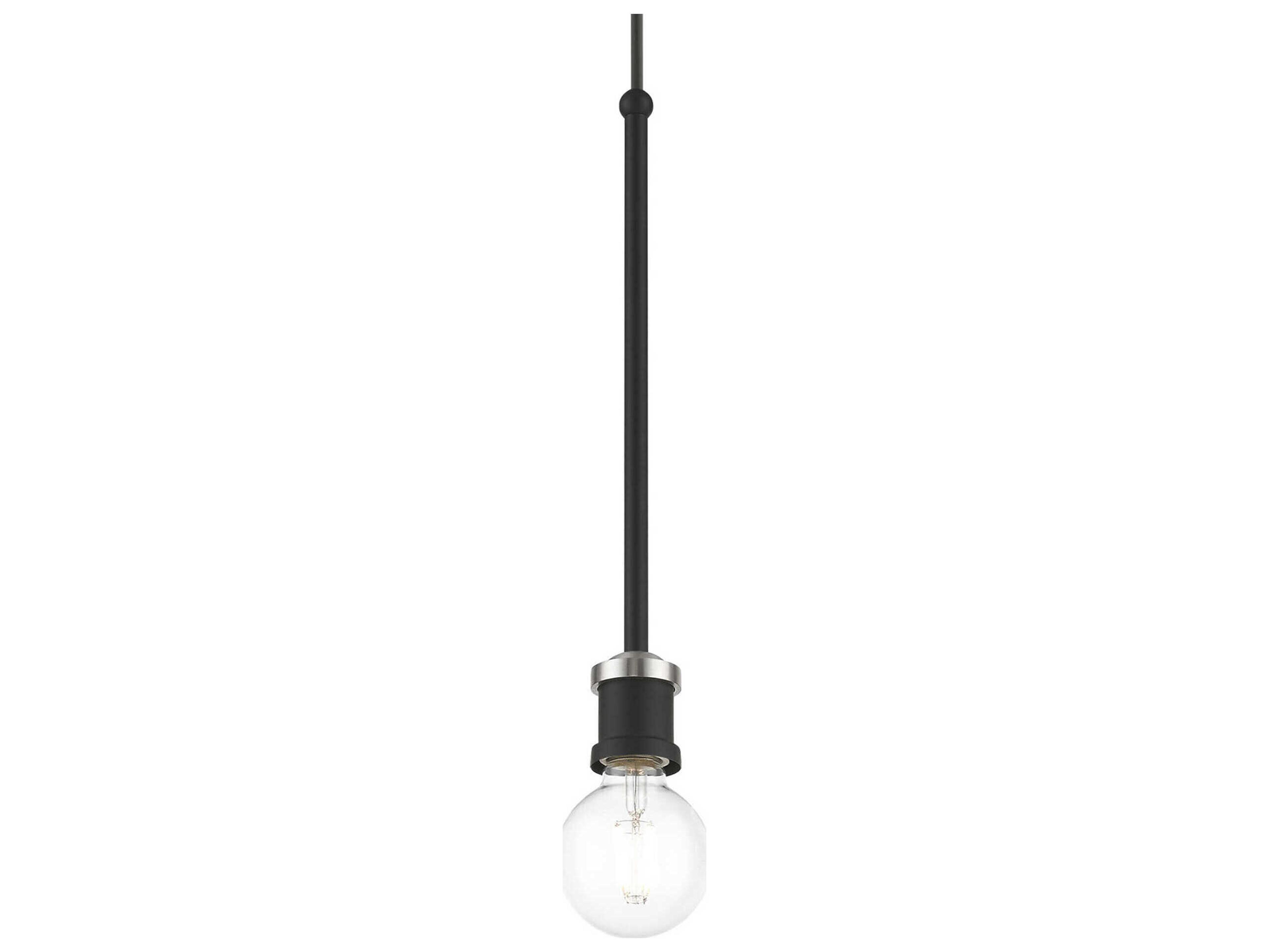 Livex Lighting Lansdale 1-Light Black Brushed Nickel Mini Pendant