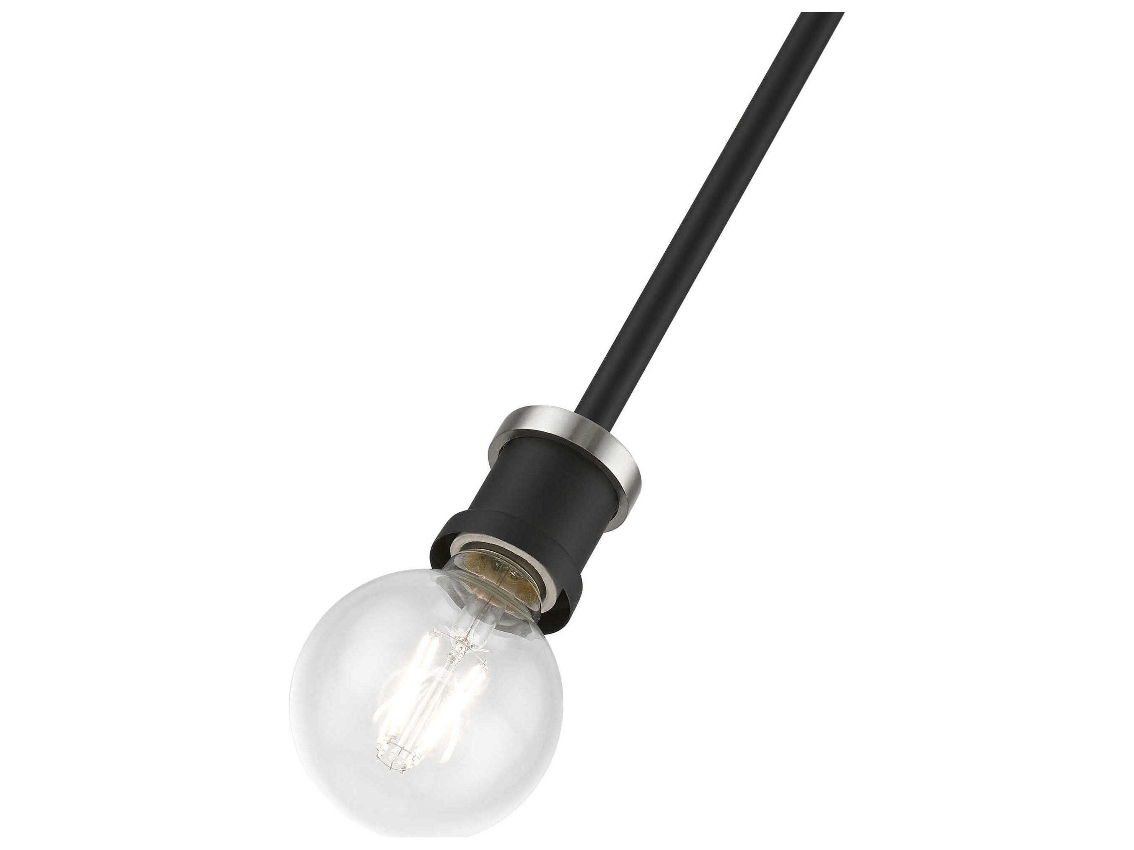 Livex Lighting Lansdale 1-Light Black Brushed Nickel Mini Pendant