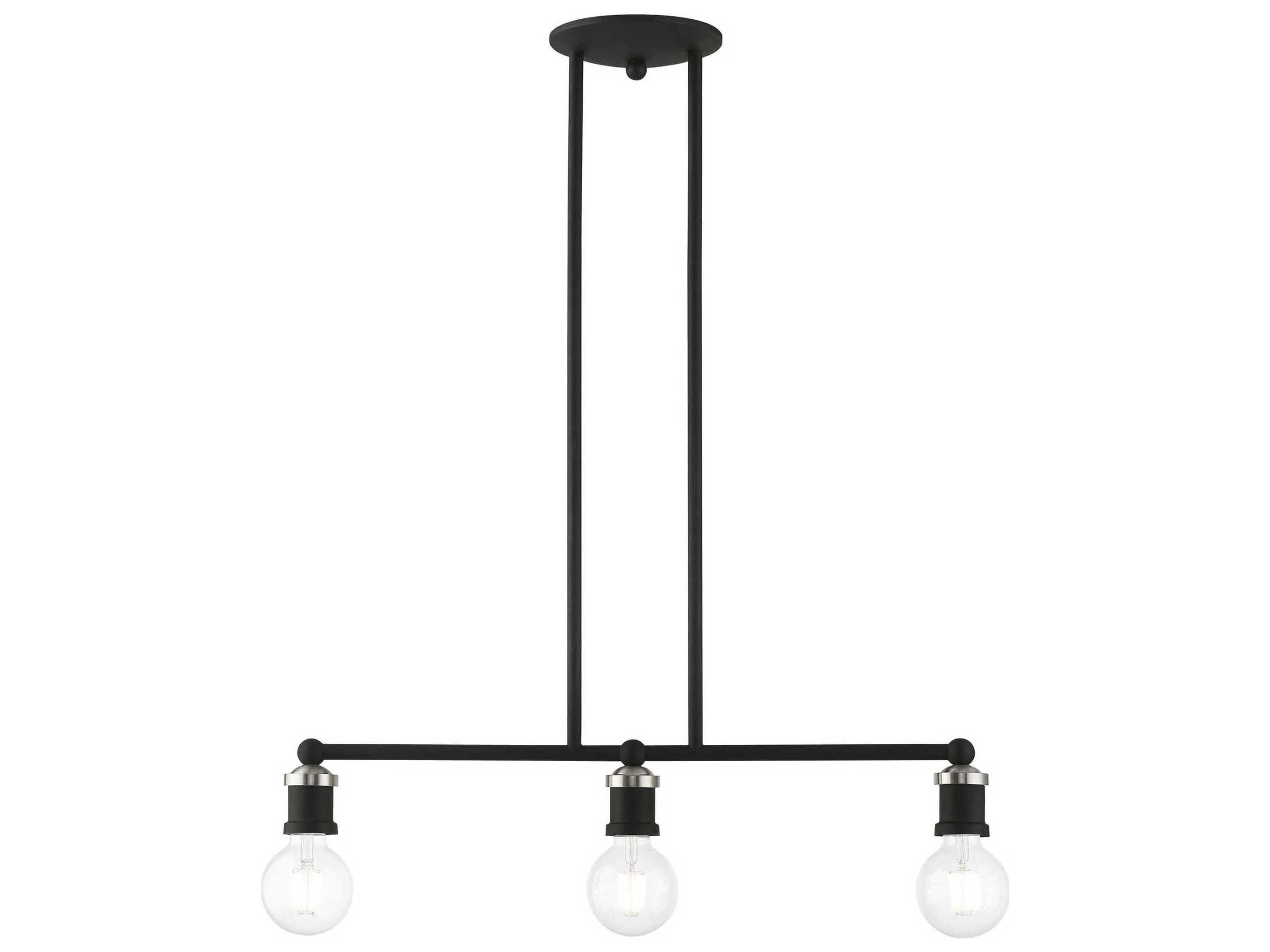 Lansdale 3-Light Black Brushed Nickel Linear Island Pendant