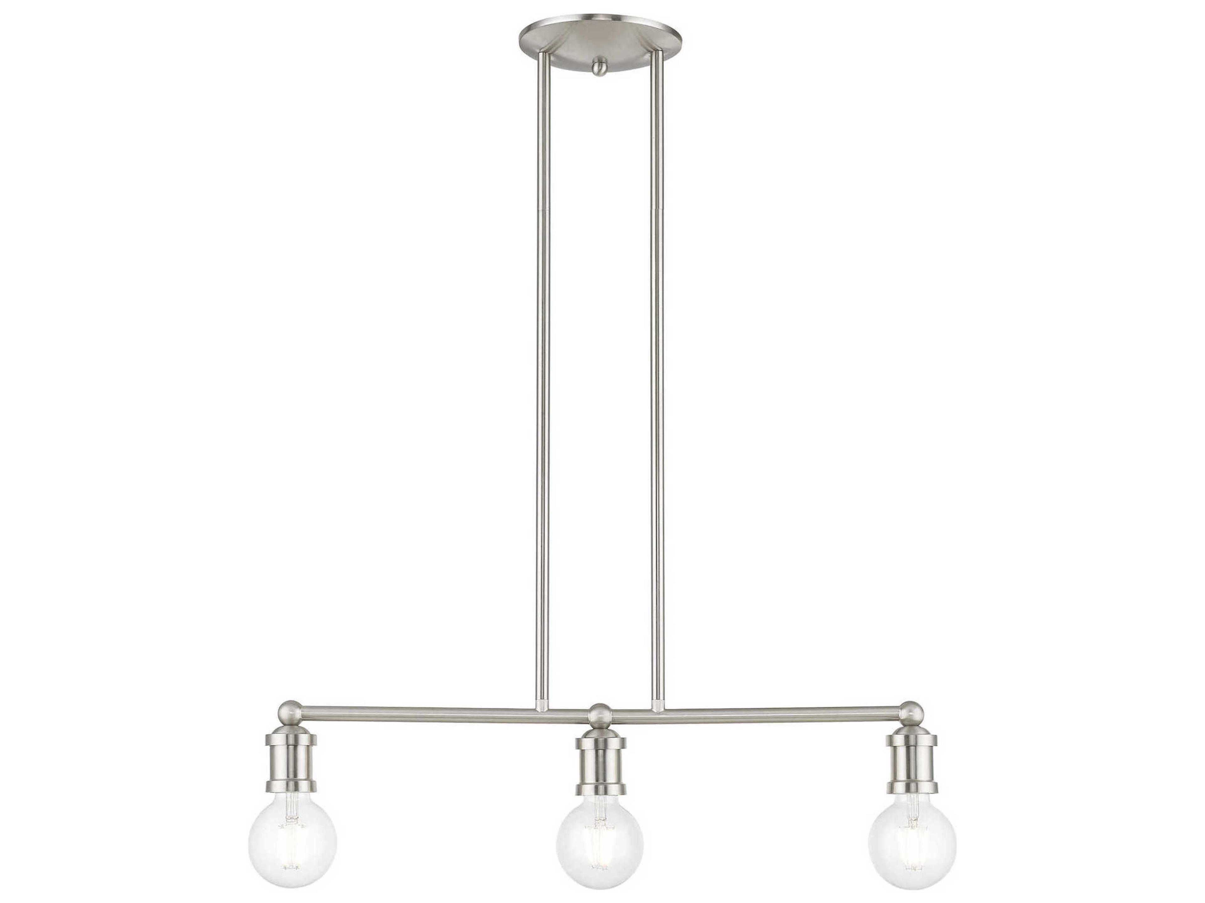 Lansdale 3-Light Brushed Nickel Linear Island Pendant