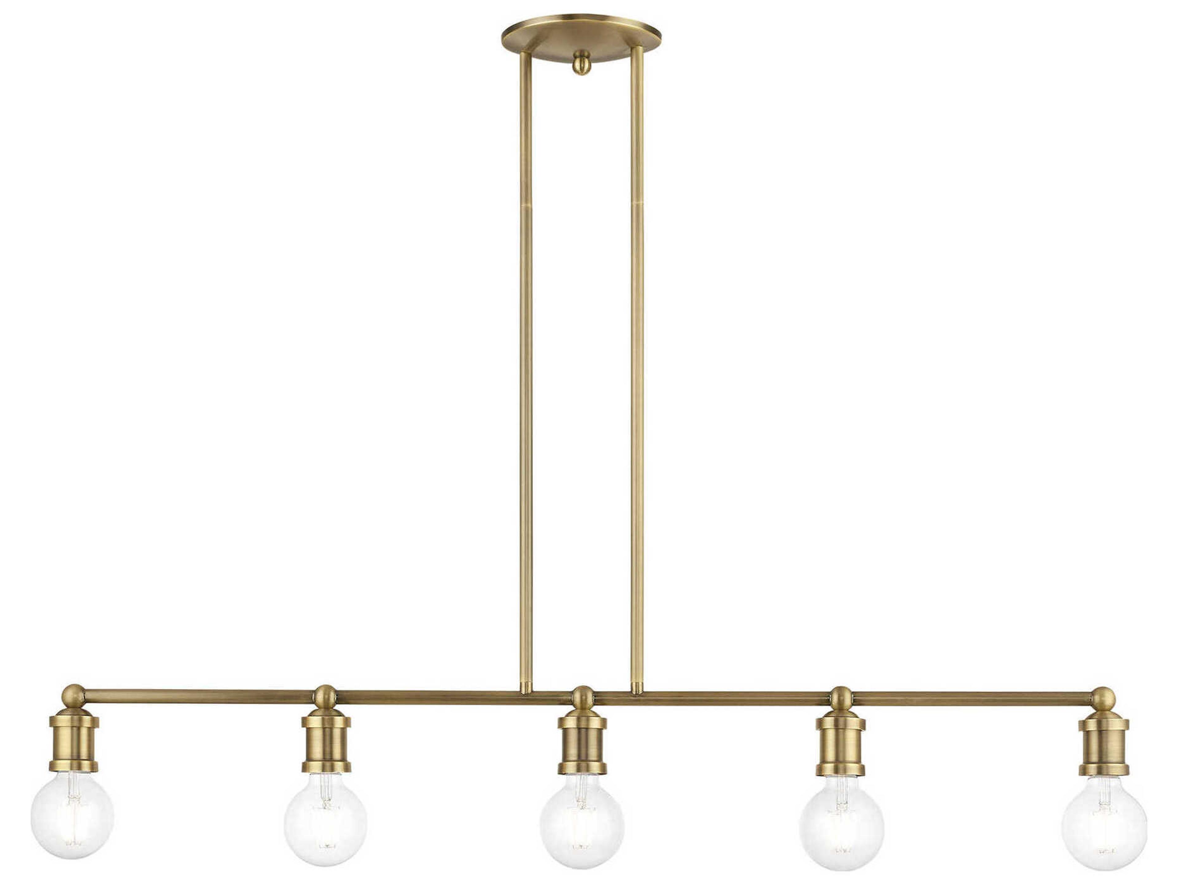 Lansdale 5-Light Antique Brass Linear Island Pendant