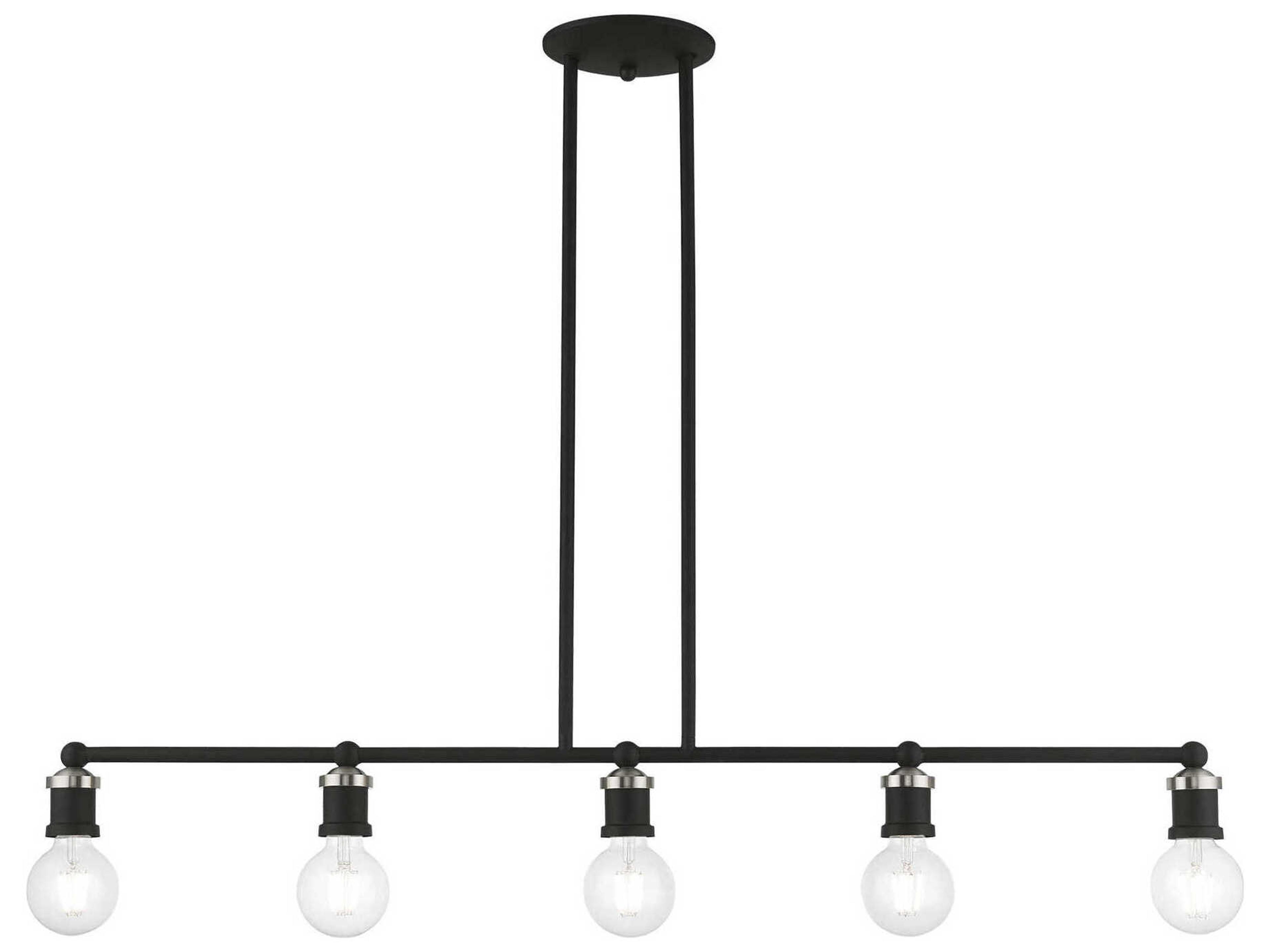 Lansdale 5-Light Black Brushed Nickel Linear Island Pendant