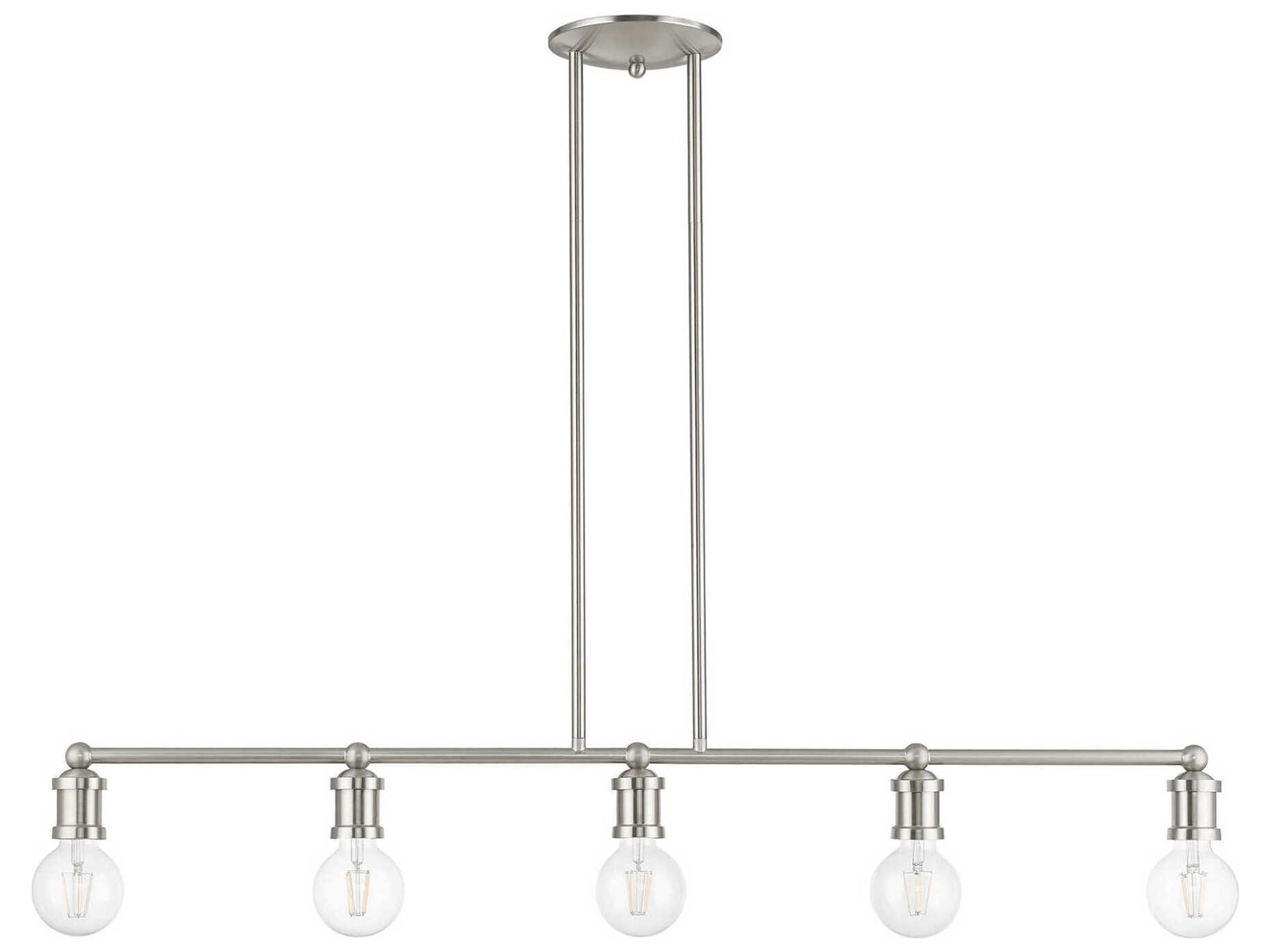 Livex Lighting Lansdale 5-Light Brushed Nickel Linear Island Pendant