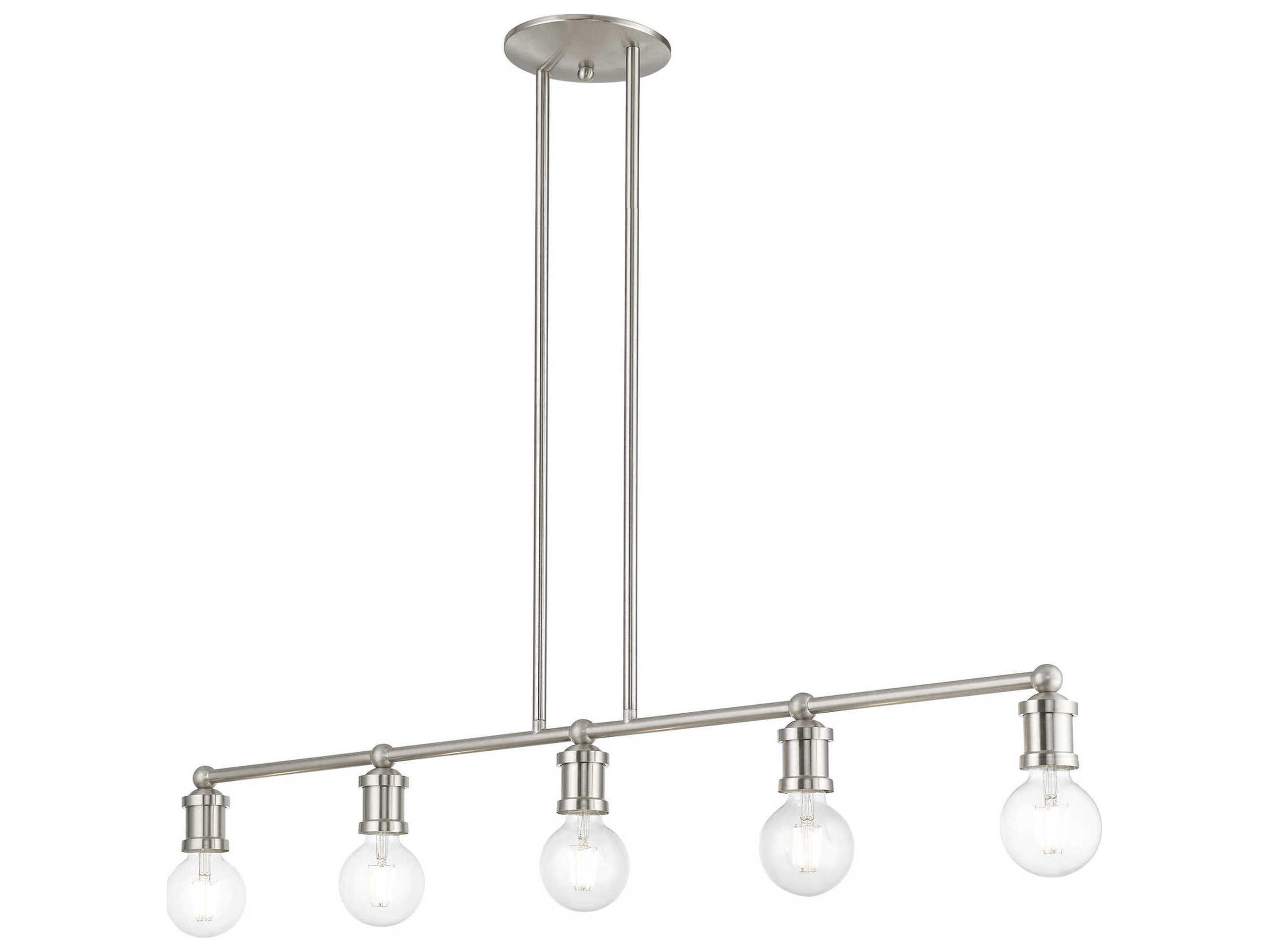 Livex Lighting Lansdale 5-Light Brushed Nickel Linear Island Pendant