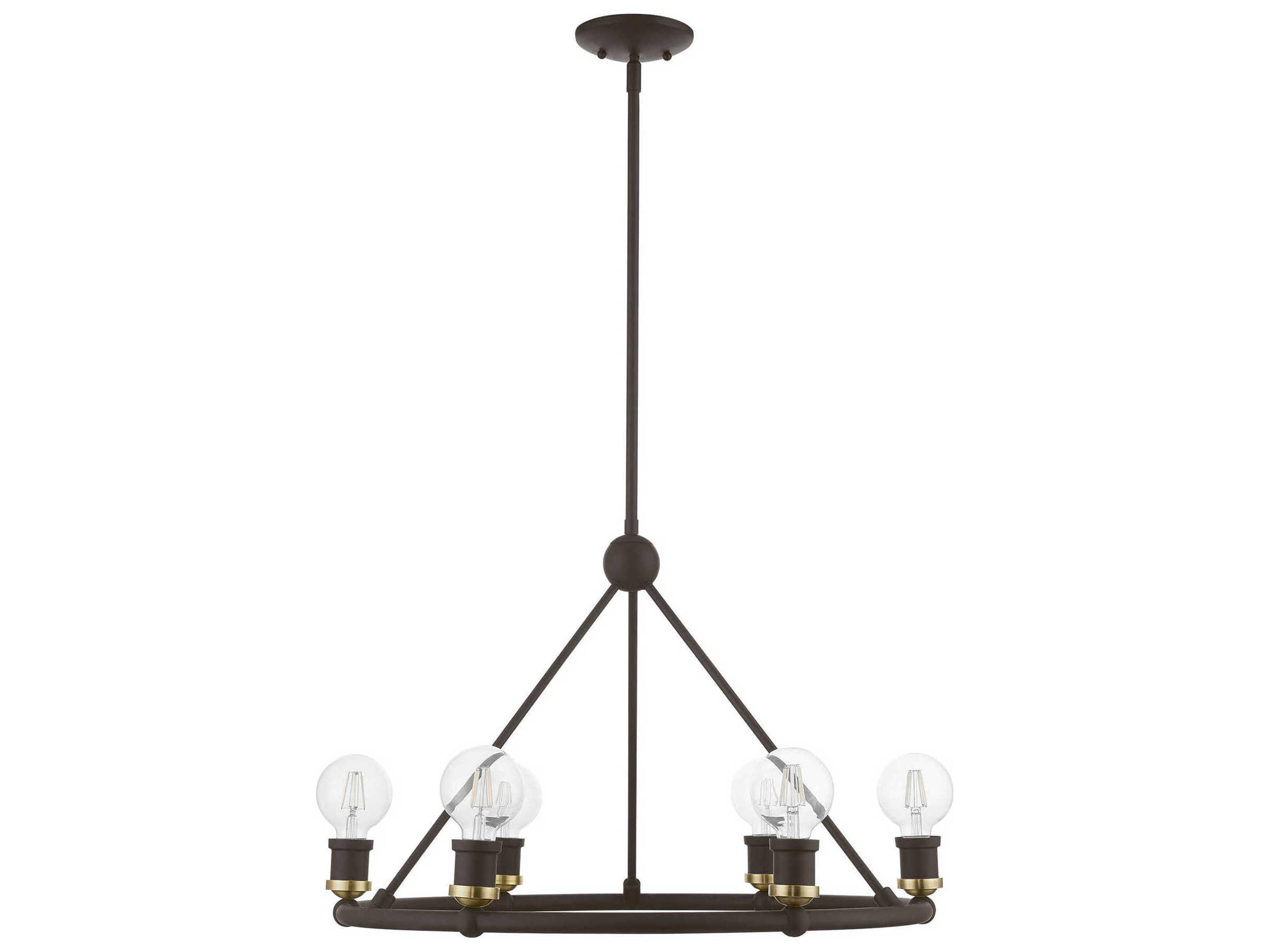Livex Lighting Lansdale 6-Light Bronze Antique Brass Chandelier